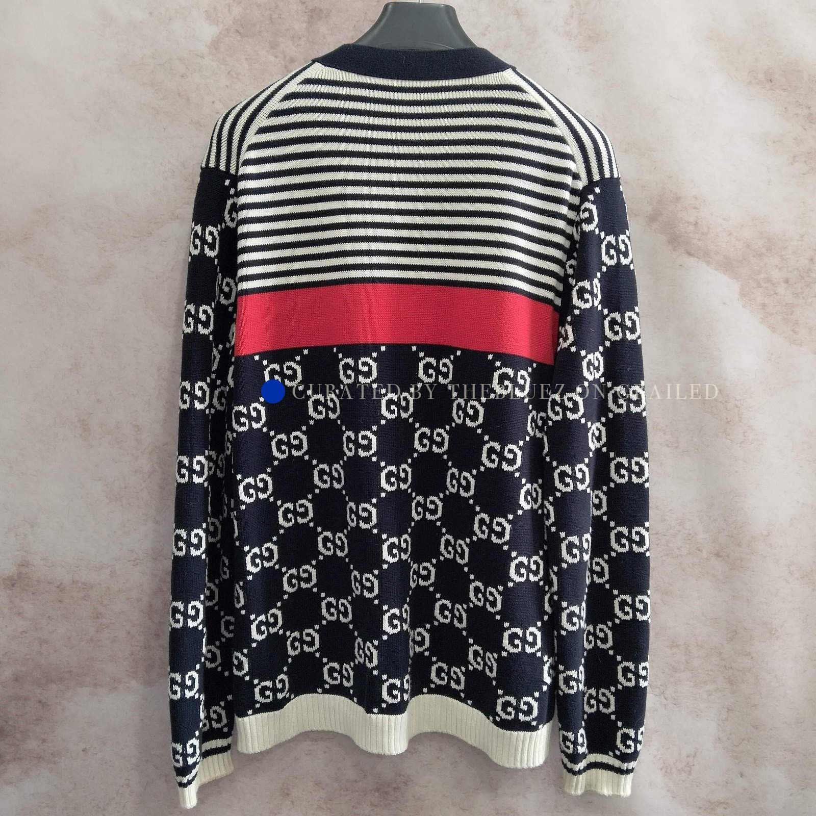 Gucci Blue Logo Cardigan in Size L Size US L / EU 52-54 / 3 - 2 Thumbnail