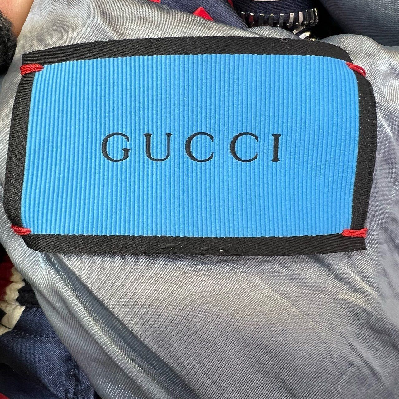 Gucci Star Print Satin Bomber Jacket in Blue Size US S / EU 44-46 / 1 - 3 Thumbnail