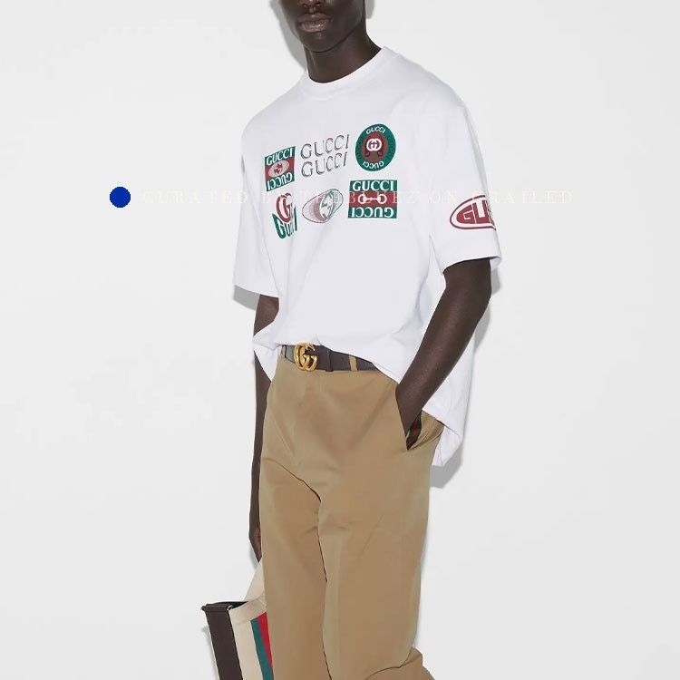 Gucci Multi Logo Print White Tee in Size XS Size US XS / EU 42 / 0 - 12 Thumbnail