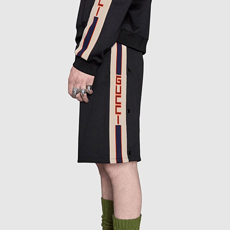 Gucci Black Logo Side Tape Shorts Size US 32 / EU 48 - 10 Thumbnail