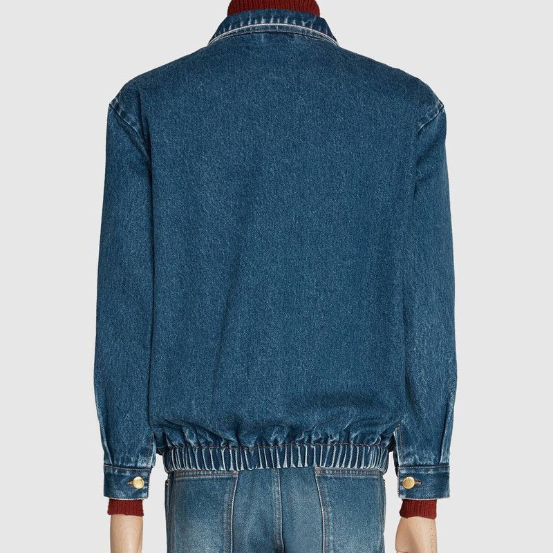 Gucci Blue Denim Jacket with Web Trim Size US S / EU 44-46 / 1 - 8 Thumbnail
