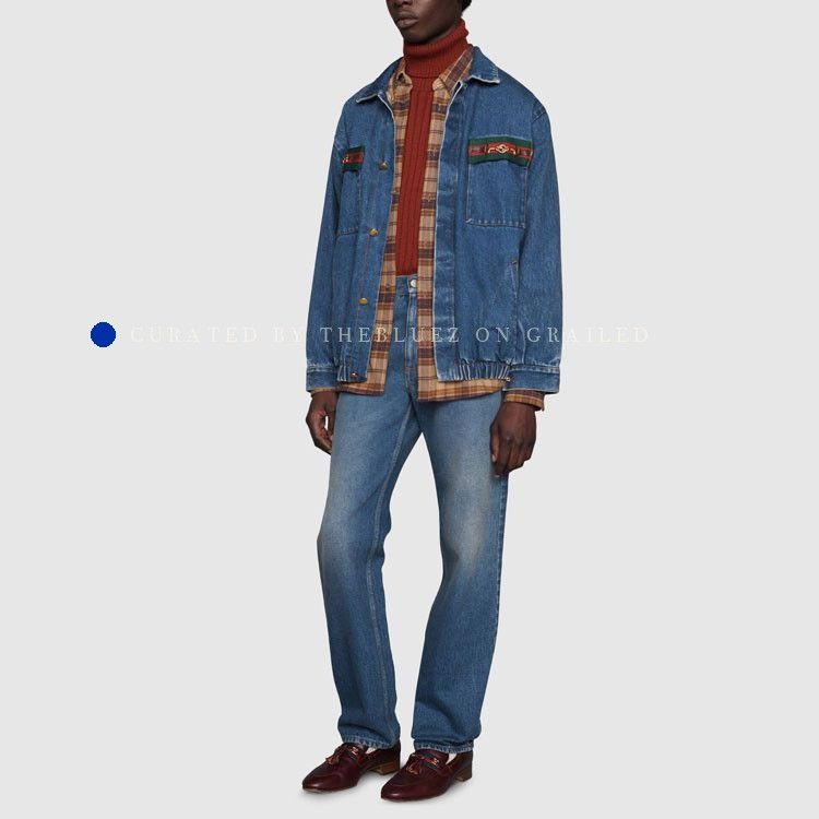 Gucci Blue Denim Jacket with Web Trim Size US S / EU 44-46 / 1 - 6 Thumbnail