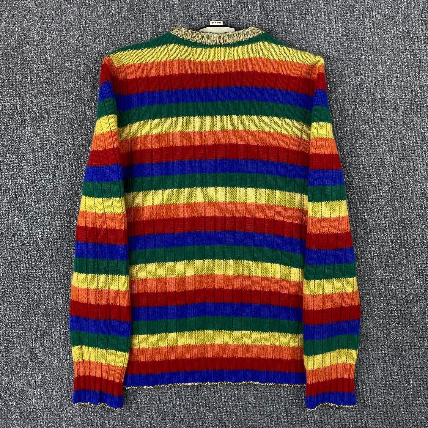 Gucci Rainbow Stripe Bear Knit Sweater Size US XS / EU 42 / 0 - 2 Thumbnail