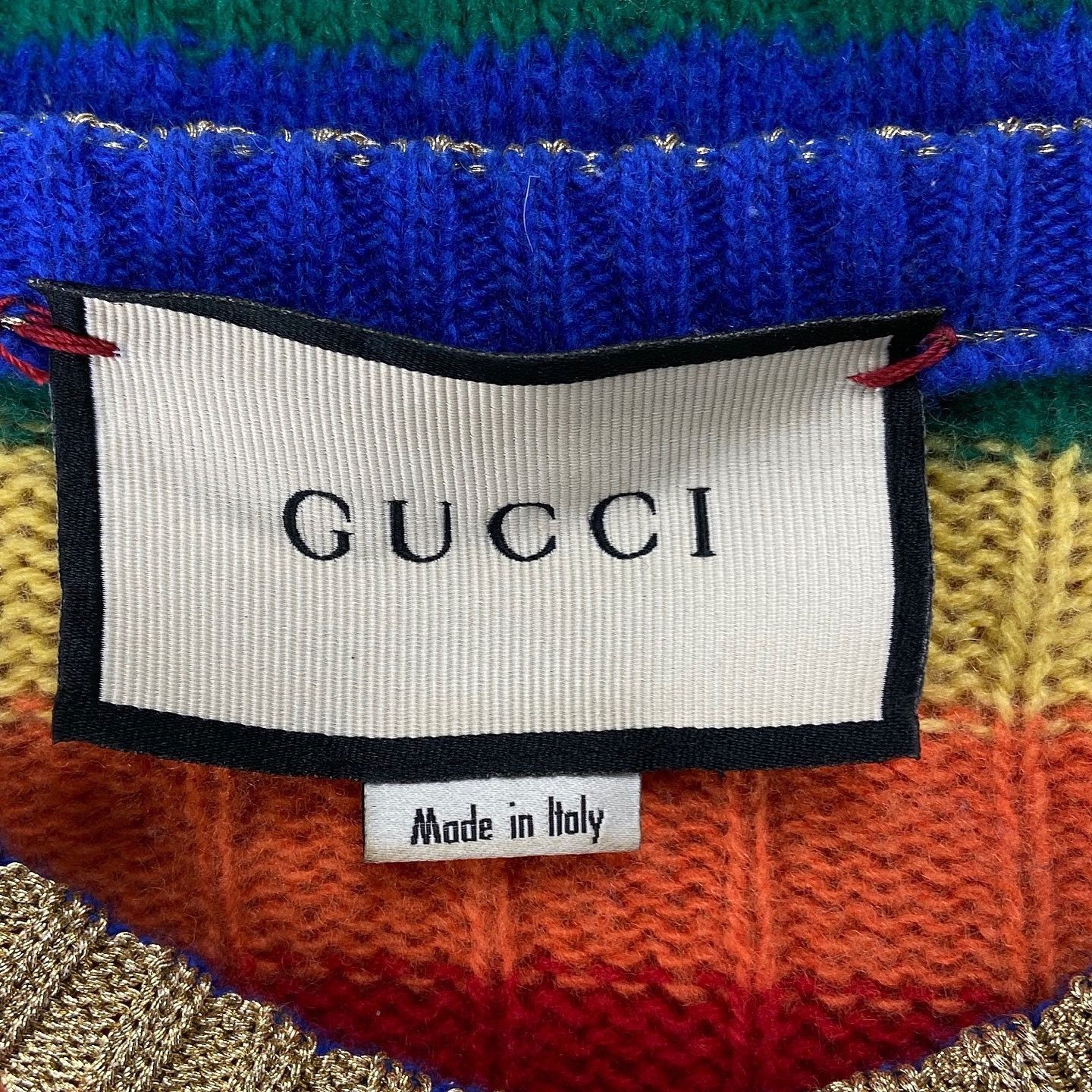Gucci Rainbow Stripe Bear Knit Sweater Size US XS / EU 42 / 0 - 3 Thumbnail
