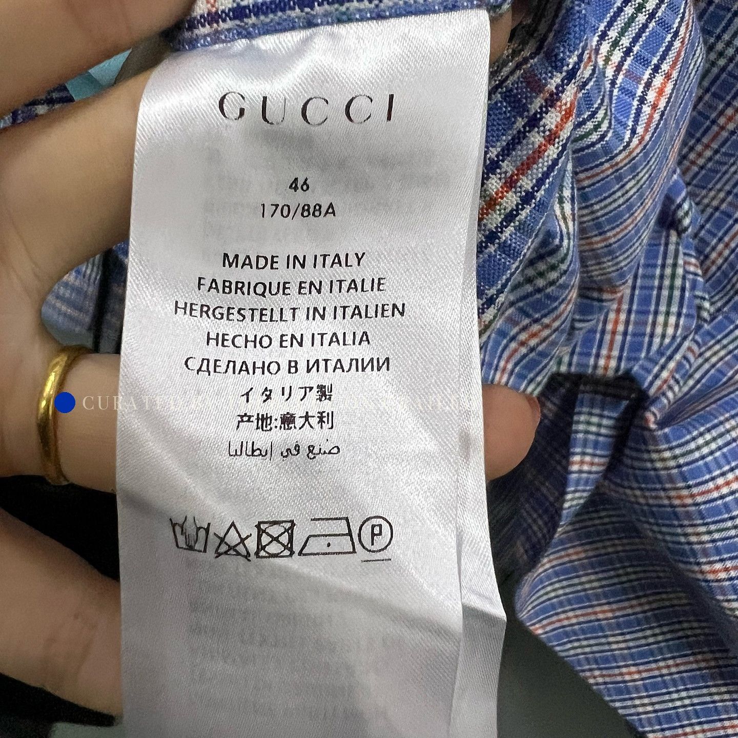 Gucci Plaid Embroidered Button-Up Shirt Size US S / EU 44-46 / 1 - 4 Thumbnail