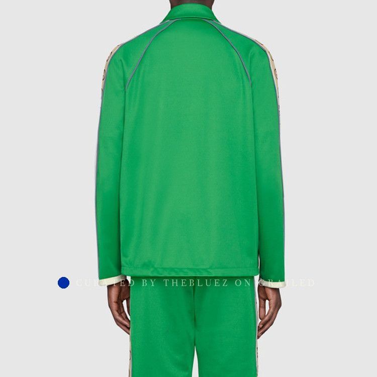 Gucci Logo Tape Track Jacket in Green Size US XL / EU 56 / 4 - 7 Thumbnail