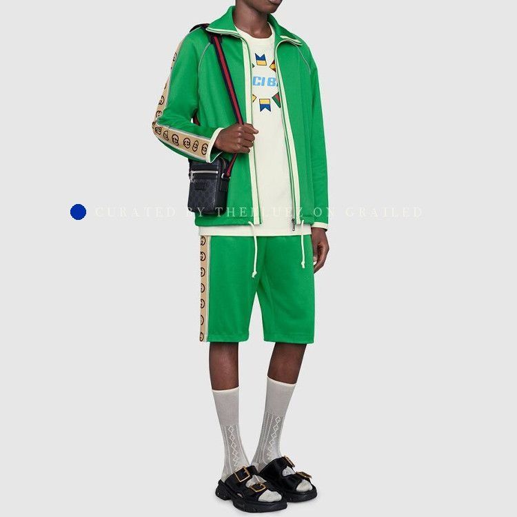 Gucci Logo Tape Track Jacket in Green Size US XL / EU 56 / 4 - 6 Thumbnail