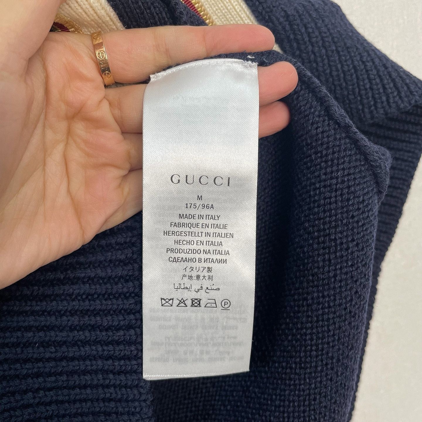 Gucci Elegant Blue Wool Cardigan with Anchor Logo Size US M / EU 48-50 / 2 - 4 Thumbnail