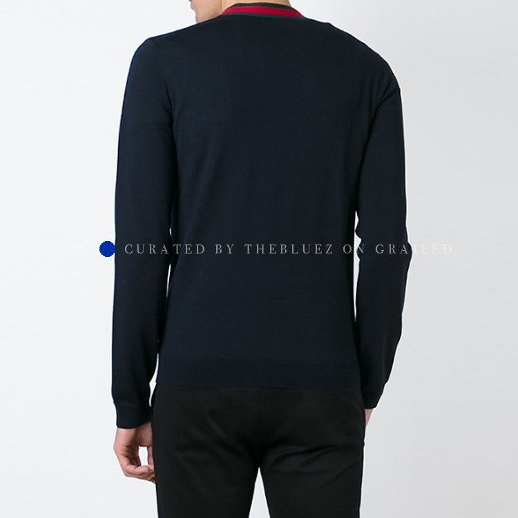 Gucci Black V-Neck Wool Sweater Size US L / EU 52-54 / 3 - 9 Thumbnail