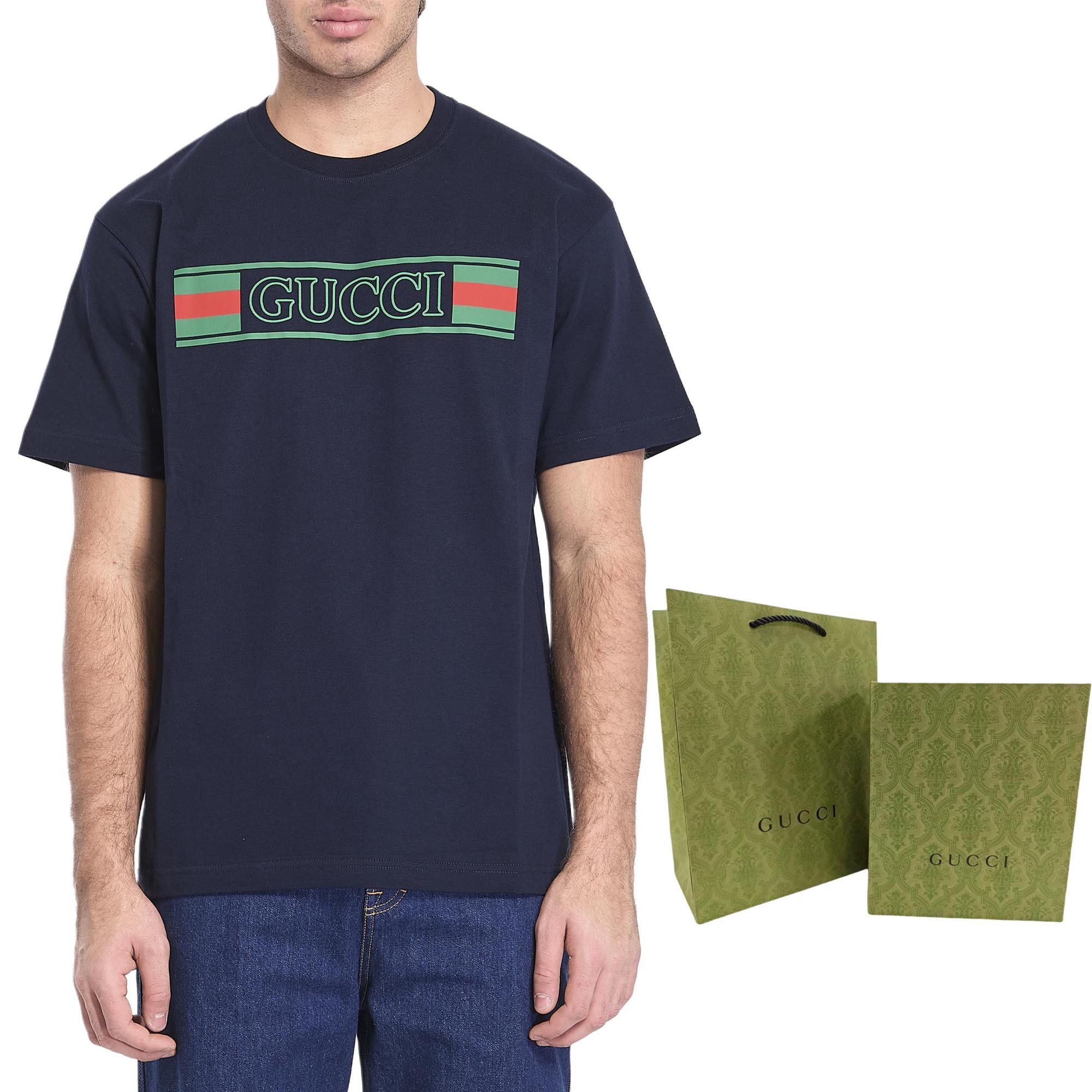 Gucci Logo Print T-Shirt in Blue Size US S / EU 44-46 / 1 - 9 Thumbnail