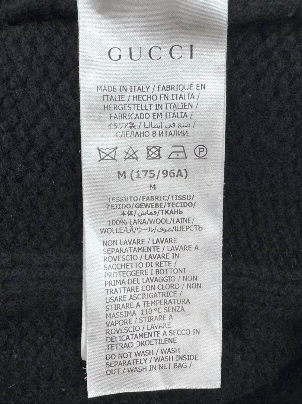 Gucci Striped Black Wool V-Neck Cardigan Size US M / EU 48-50 / 2 - 6 Thumbnail
