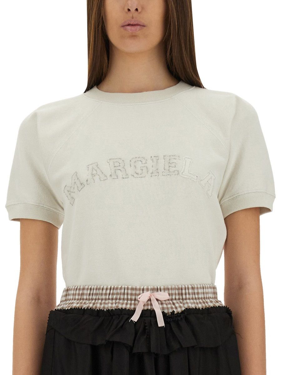 Maison Margiela MAISON MARGIELA SHORT-SLEEVED SWEATSHIRT - IVORY Size M / US 6-8 / IT 42-44 - 4 Thumbnail
