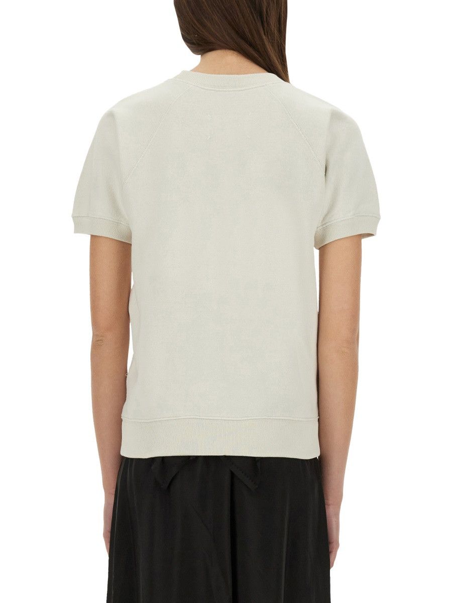 Maison Margiela MAISON MARGIELA SHORT-SLEEVED SWEATSHIRT - IVORY Size M / US 6-8 / IT 42-44 - 3 Thumbnail
