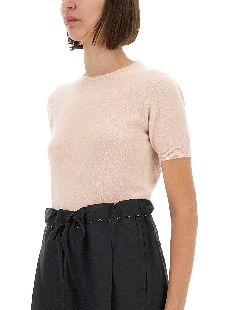 Maison Margiela MAISON MARGIELA WOOL CREW NECK T-SHIRT - PINK Size XL / US 12-14 / IT 48-50 - 4 Thumbnail