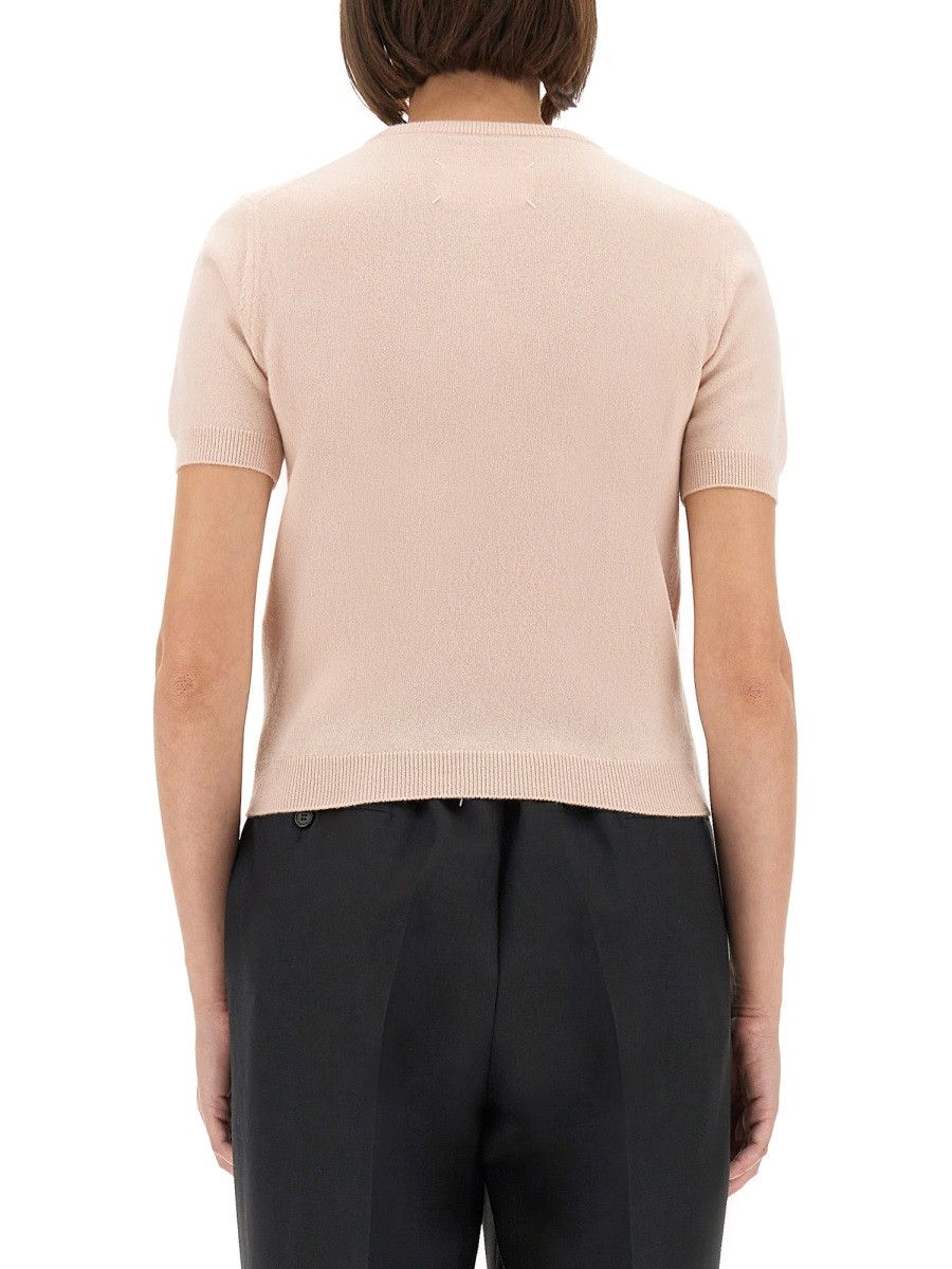 Maison Margiela MAISON MARGIELA WOOL CREW NECK T-SHIRT - PINK Size XL / US 12-14 / IT 48-50 - 3 Thumbnail
