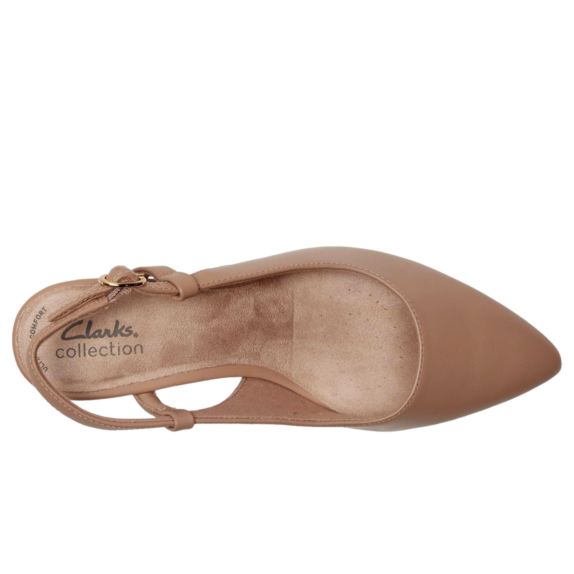 Clarks Kepley Lane Pump Warm Beige Leather 26180007 Size US 9 / IT 39 - 3 Thumbnail