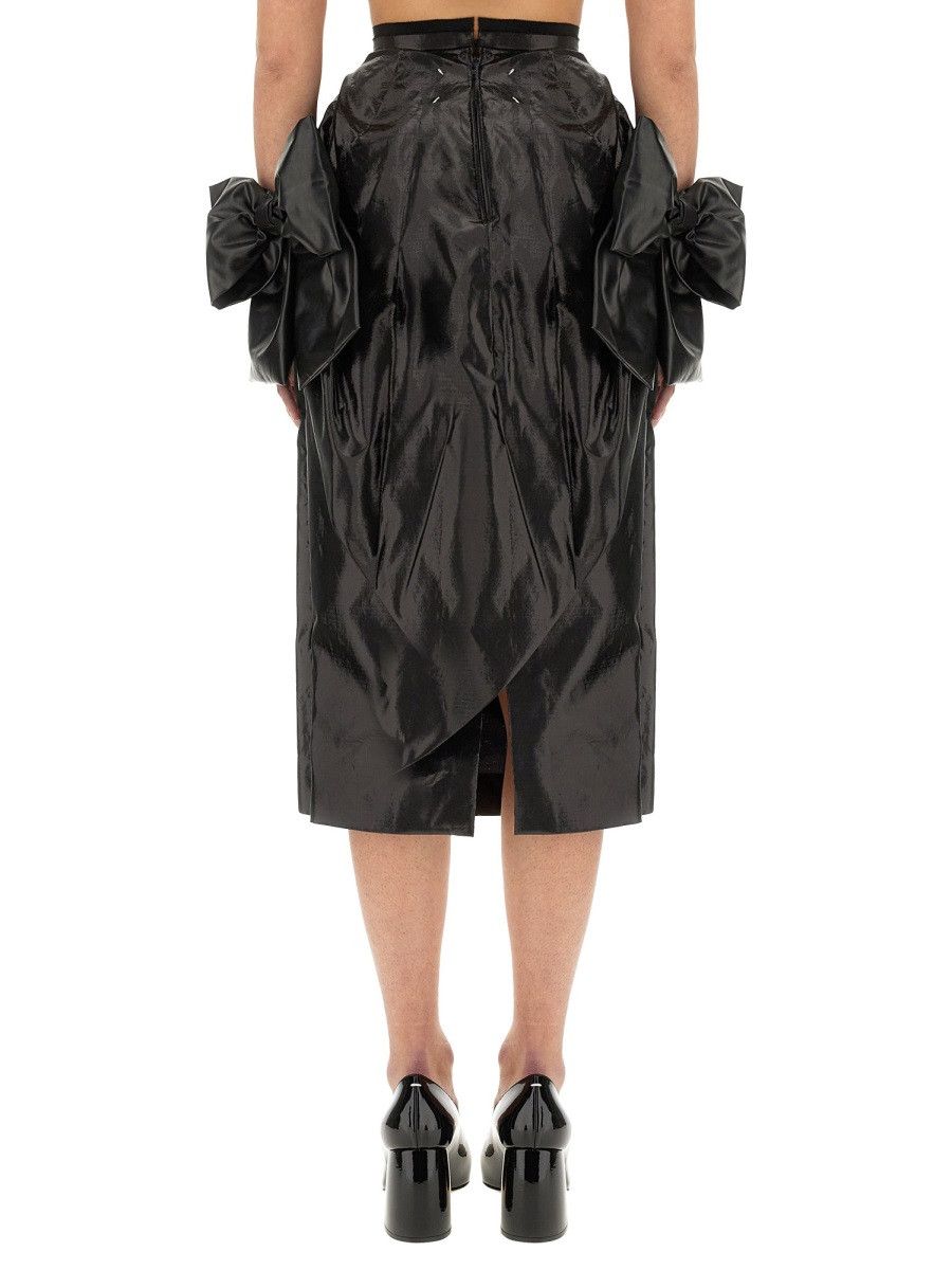 Maison Margiela MAISON MARGIELA SKIRT WITH BOW - BLACK (IT 36) Size 36" / US 14 / IT 50 - 4 Thumbnail