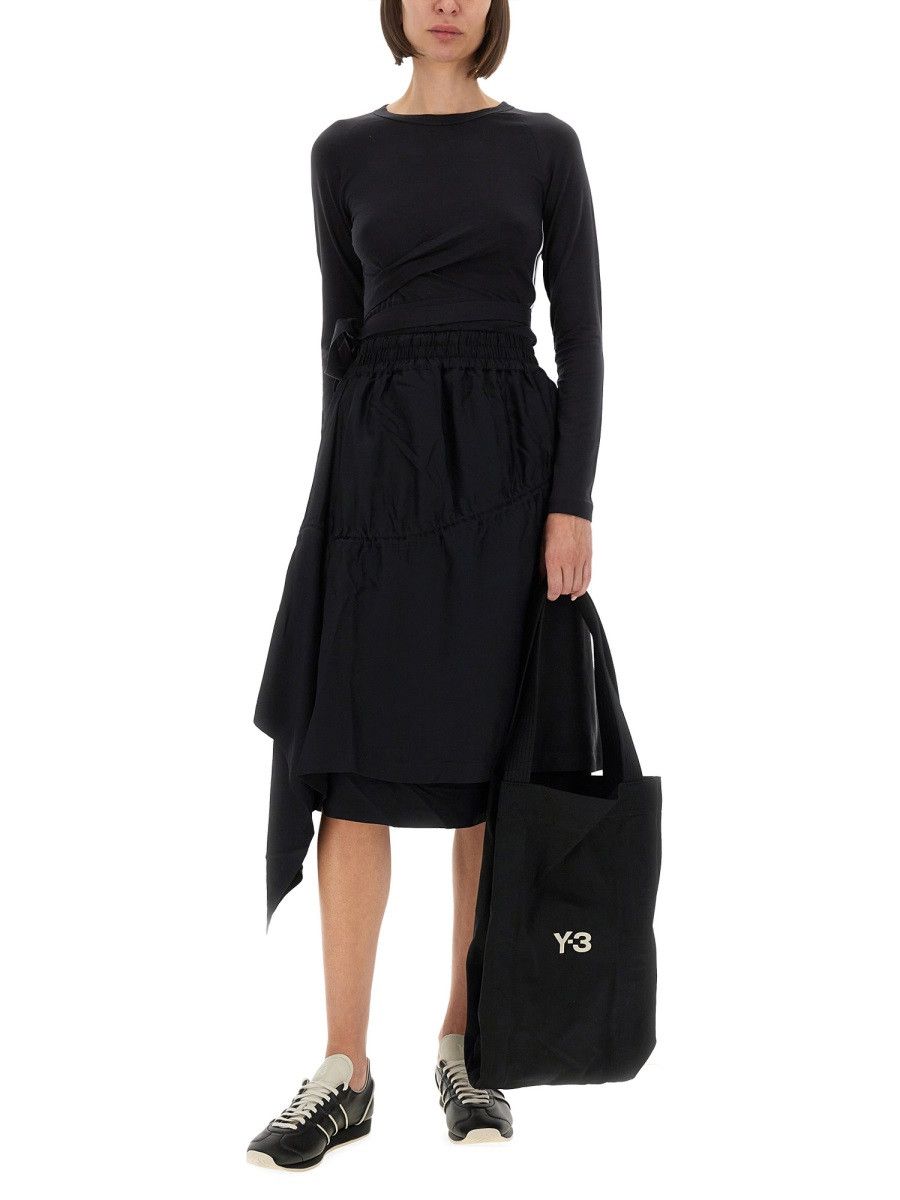 Y-3 Y-3 ASYMMETRICAL SKIRT - BLACK Size 28" / US 6 / IT 42 - 2 Thumbnail
