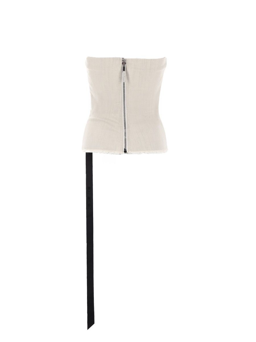Rick Owens Drkshdw RICK OWENS DRKSHDW DENIM BUSTIER TOP - WHITE Size XS / US 0-2 / IT 36-38 - 3 Thumbnail