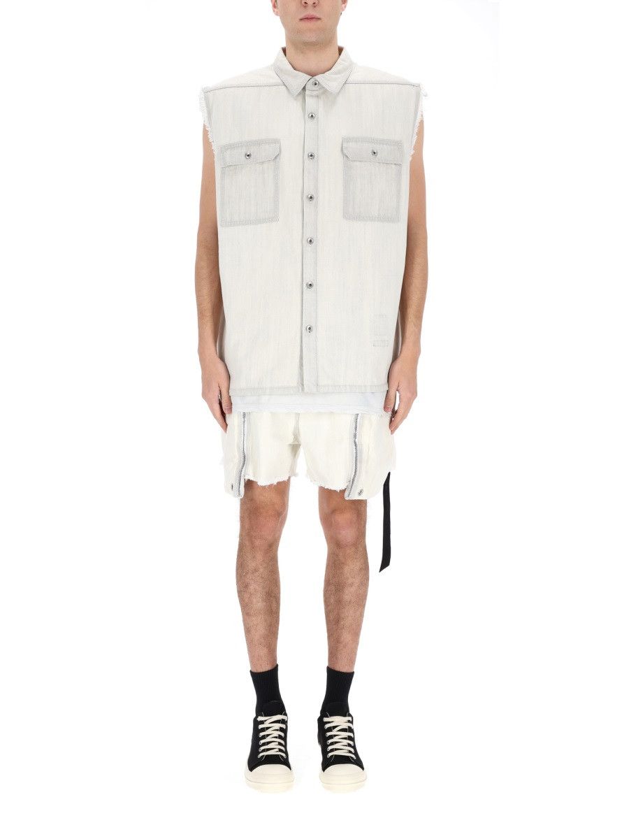 Rick Owens Drkshdw RICK OWENS DRKSHDW "SL TOMMY JUMBO" JACKET - WHITE Size US M / EU 48-50 / 2 - 4 Thumbnail