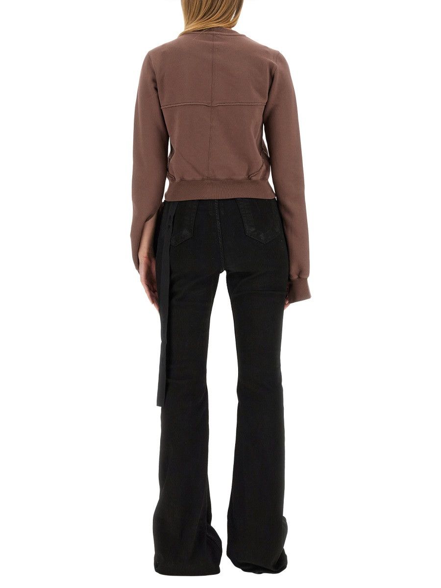 Rick Owens Drkshdw RICK OWENS DRKSHDW CROPPED SWEATSHIRT - BROWN Size L / US 10 / IT 46 - 3 Thumbnail
