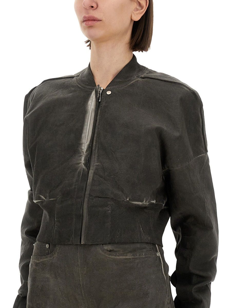 Rick Owens Drkshdw RICK OWENS DRKSHDW CROPPED BOMBER JACKET "FLIGHT JKT" - GREY Size S / US 4 / IT 40 - 4 Thumbnail