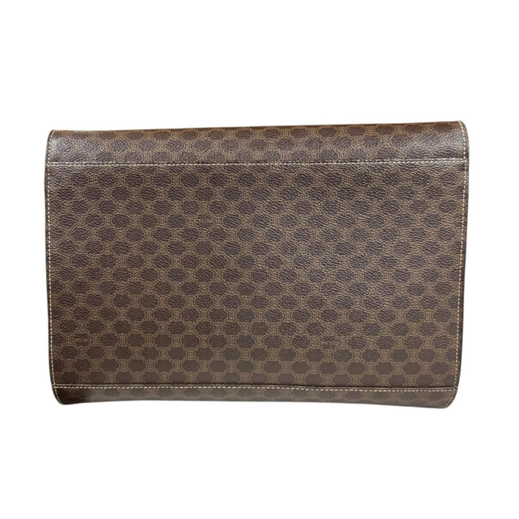 Celine Celine Macadam Shoulder Bag, Coated Canvas, Brown, Women's, CELINE 2-way Clutch Bag Size ONE SIZE - 3 Thumbnail