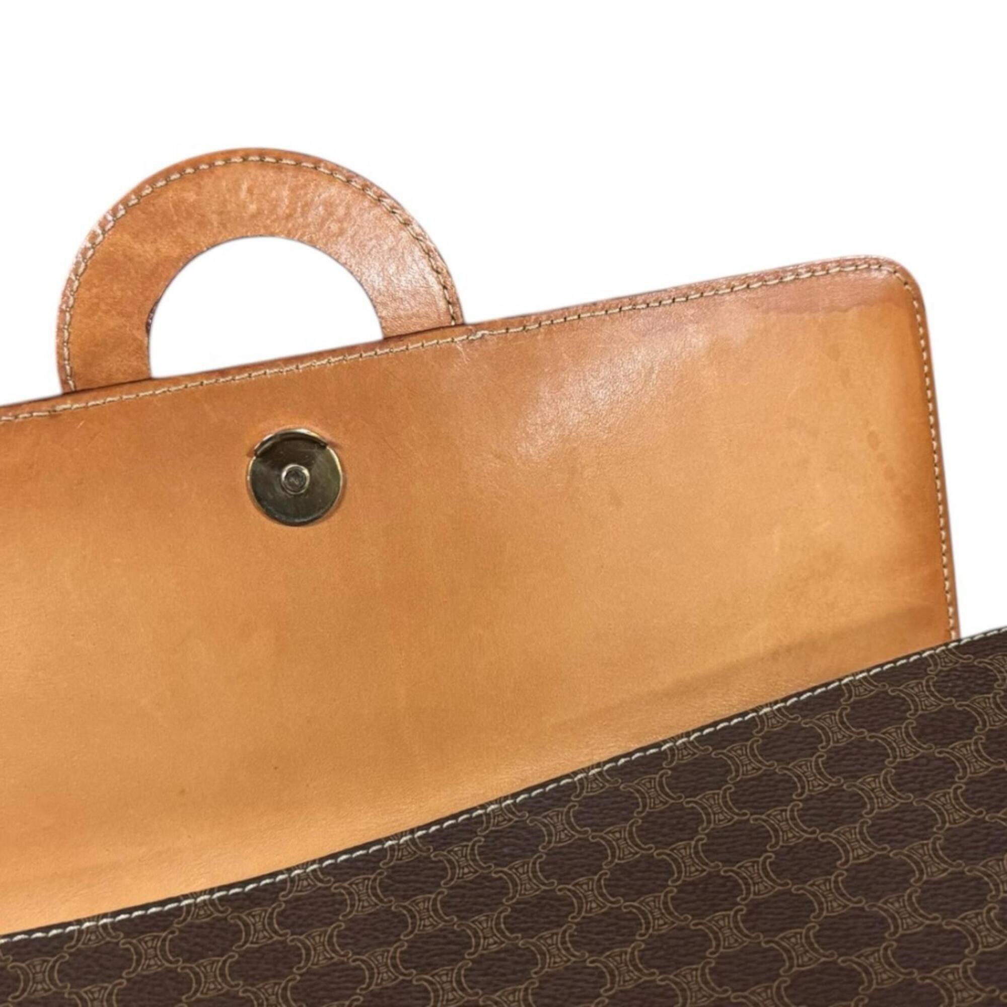 Celine Celine Macadam Shoulder Bag, Coated Canvas, Brown, Women's, CELINE 2-way Clutch Bag Size ONE SIZE - 8 Thumbnail
