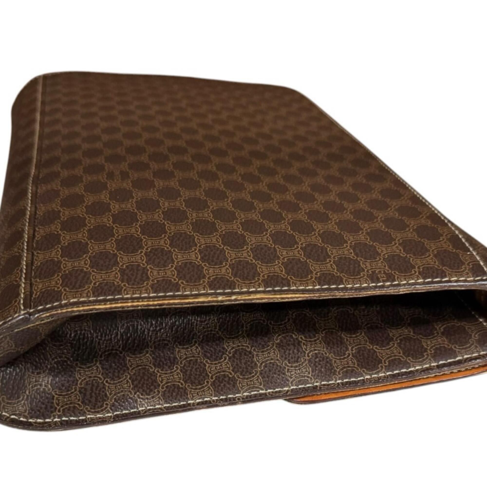 Celine Celine Macadam Shoulder Bag, Coated Canvas, Brown, Women's, CELINE 2-way Clutch Bag Size ONE SIZE - 13 Thumbnail