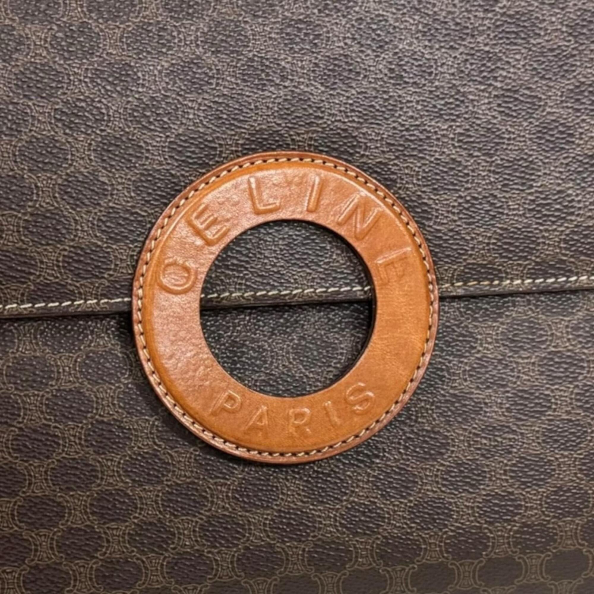 Celine Celine Macadam Shoulder Bag, Coated Canvas, Brown, Women's, CELINE 2-way Clutch Bag Size ONE SIZE - 15 Thumbnail