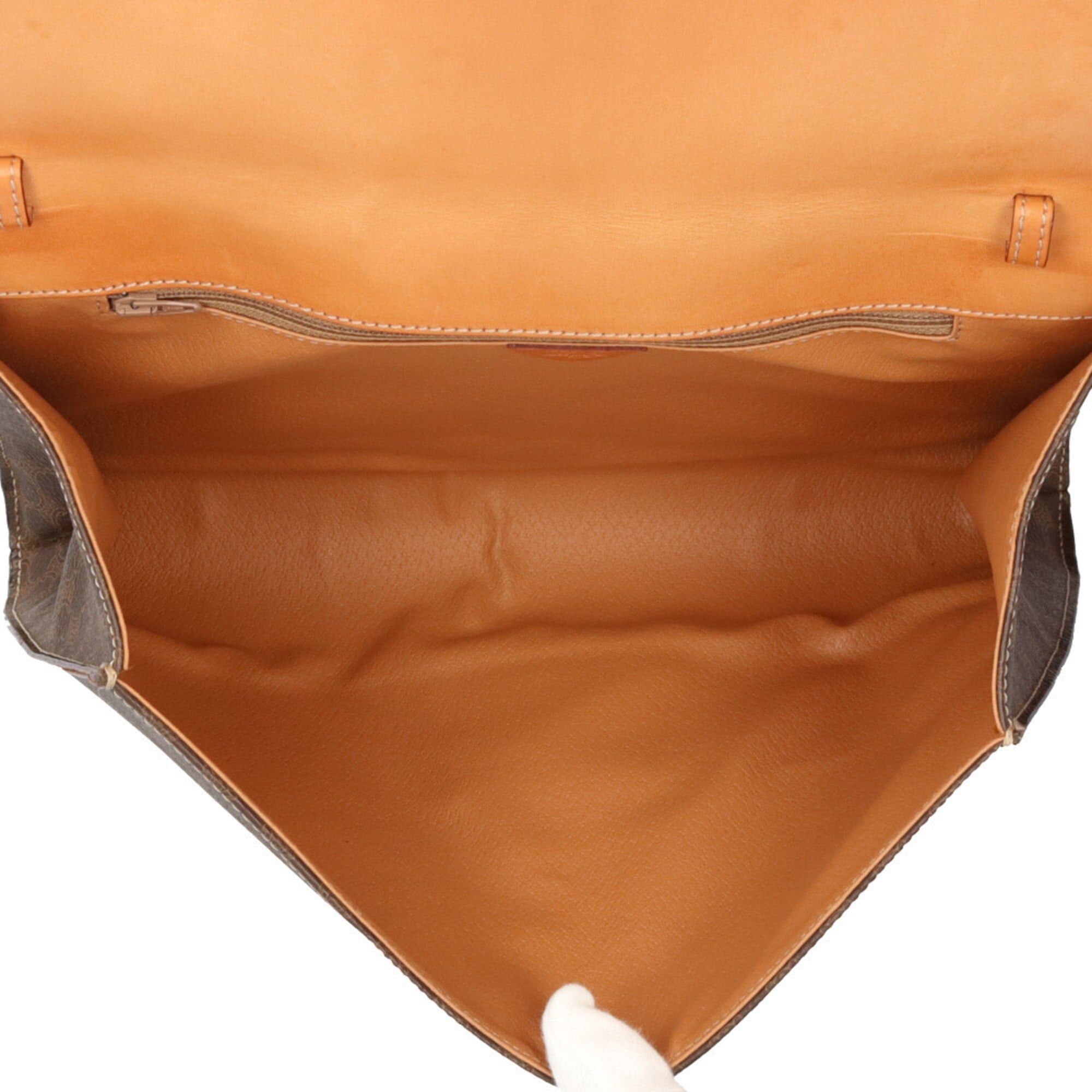 Celine Celine Macadam Shoulder Bag, Coated Canvas, Brown, Women's, CELINE 2-way Clutch Bag Size ONE SIZE - 6 Thumbnail