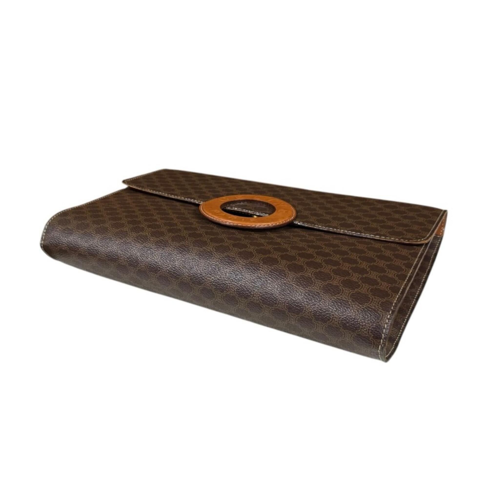 Celine Celine Macadam Shoulder Bag, Coated Canvas, Brown, Women's, CELINE 2-way Clutch Bag Size ONE SIZE - 5 Thumbnail