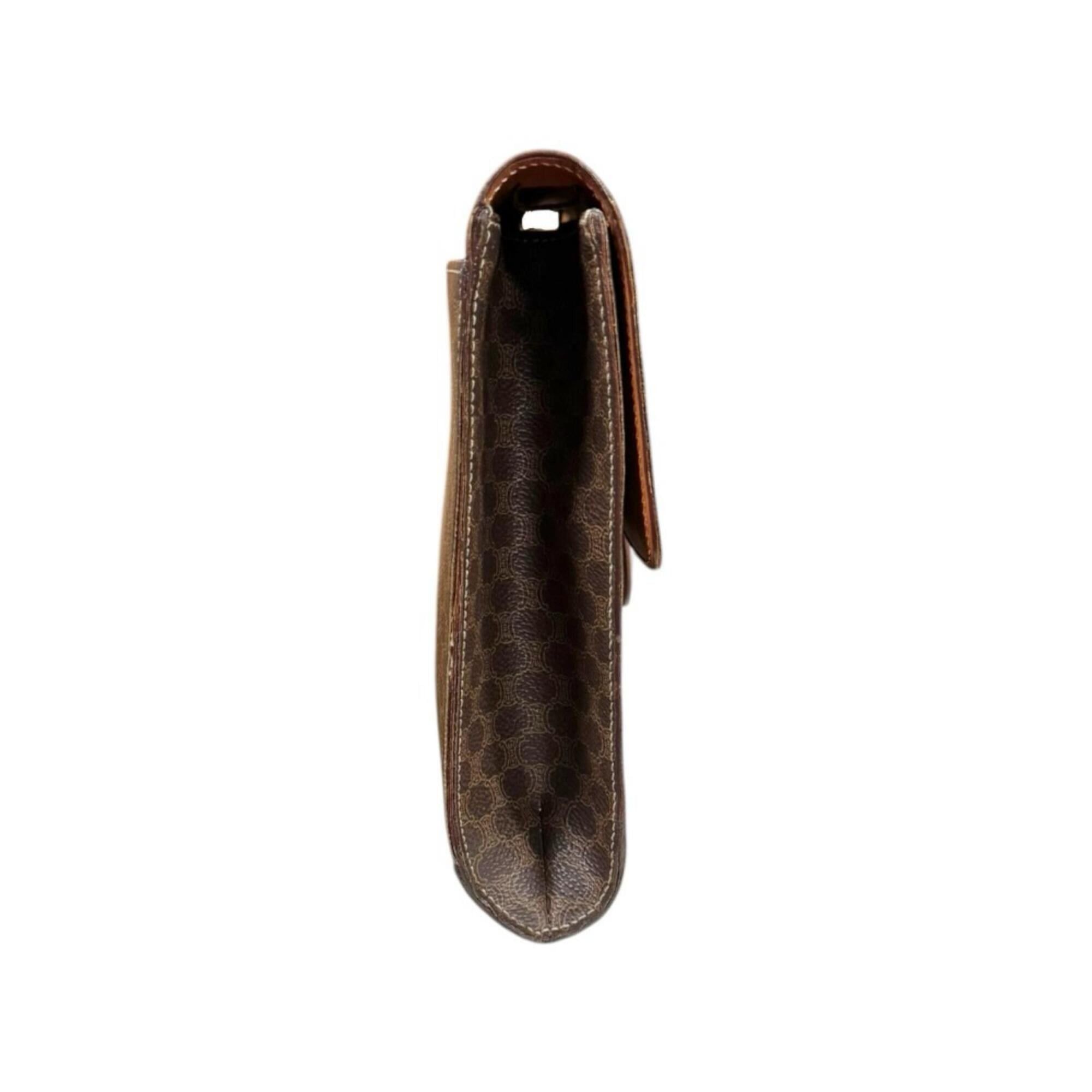 Celine Celine Macadam Shoulder Bag, Coated Canvas, Brown, Women's, CELINE 2-way Clutch Bag Size ONE SIZE - 4 Thumbnail