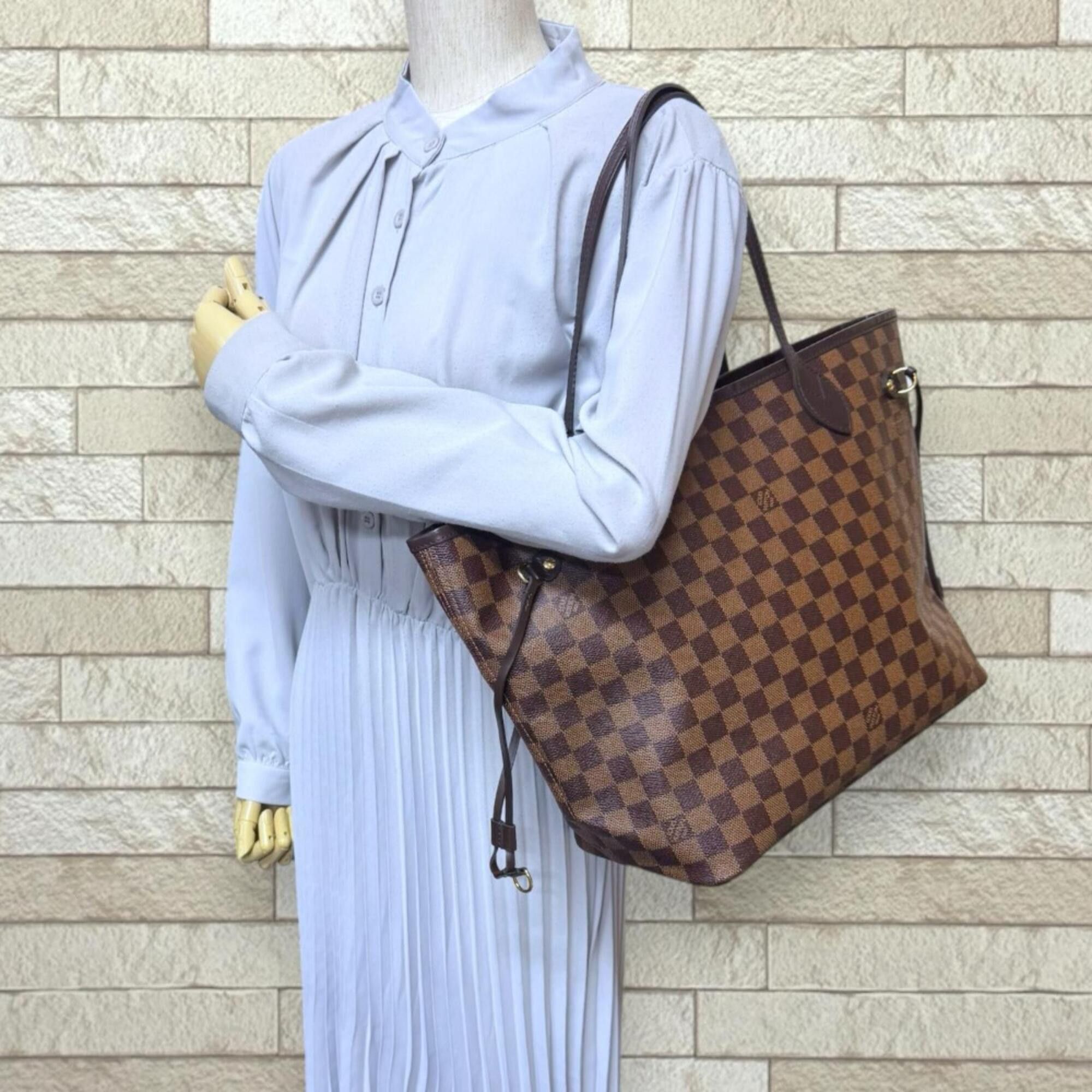 Louis Vuitton Louis Vuitton Neverfull MM Damier Tote Bag, Canvas N41358 Brown, Women's LOUIS VUITTON Size ONE SIZE - 2 Thumbnail