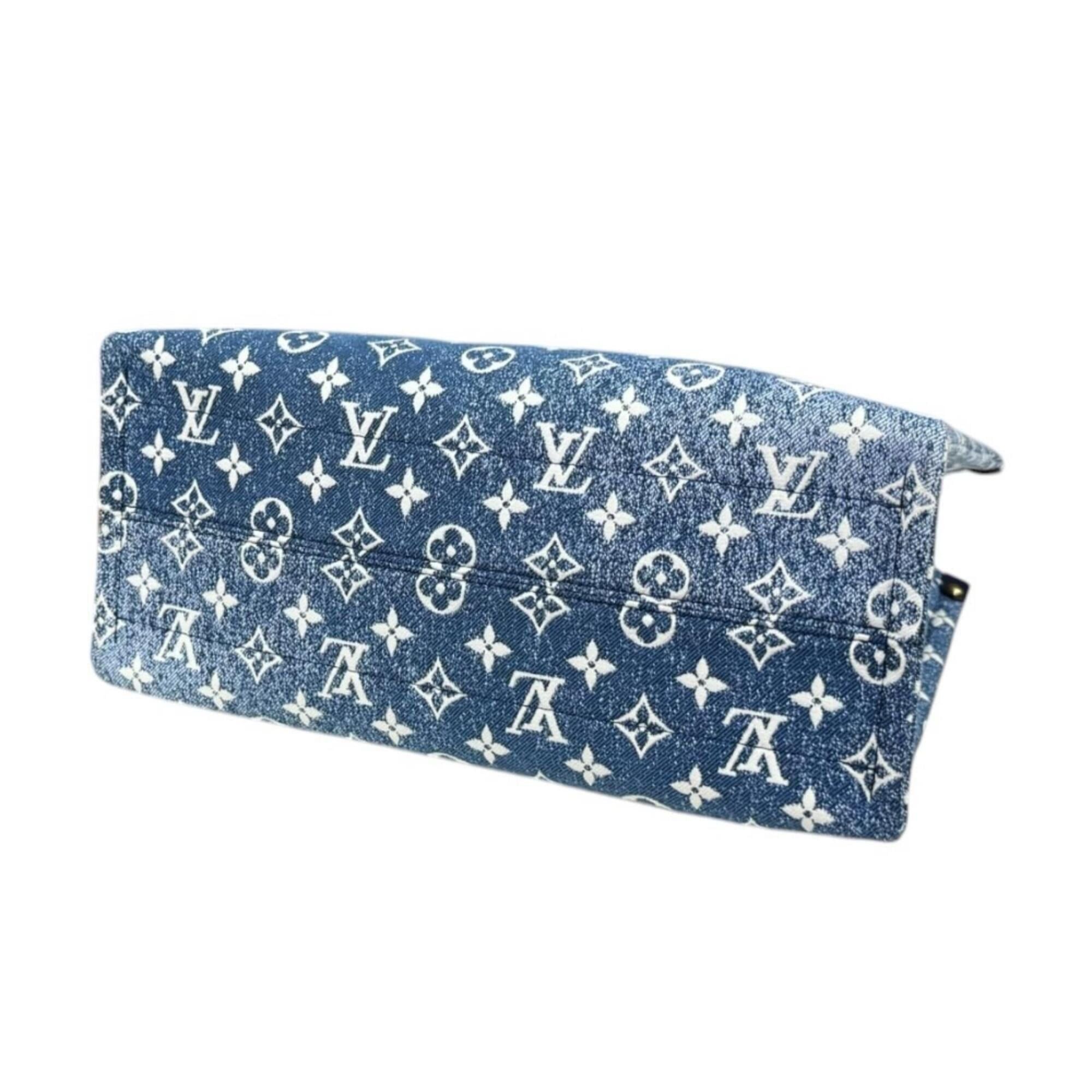 Louis Vuitton Louis Vuitton OnTheGo MM Monogram Jacquard Denim Shoulder Bag, M59608, Blue, Women's, 2-way Size ONE SIZE - 5 Thumbnail