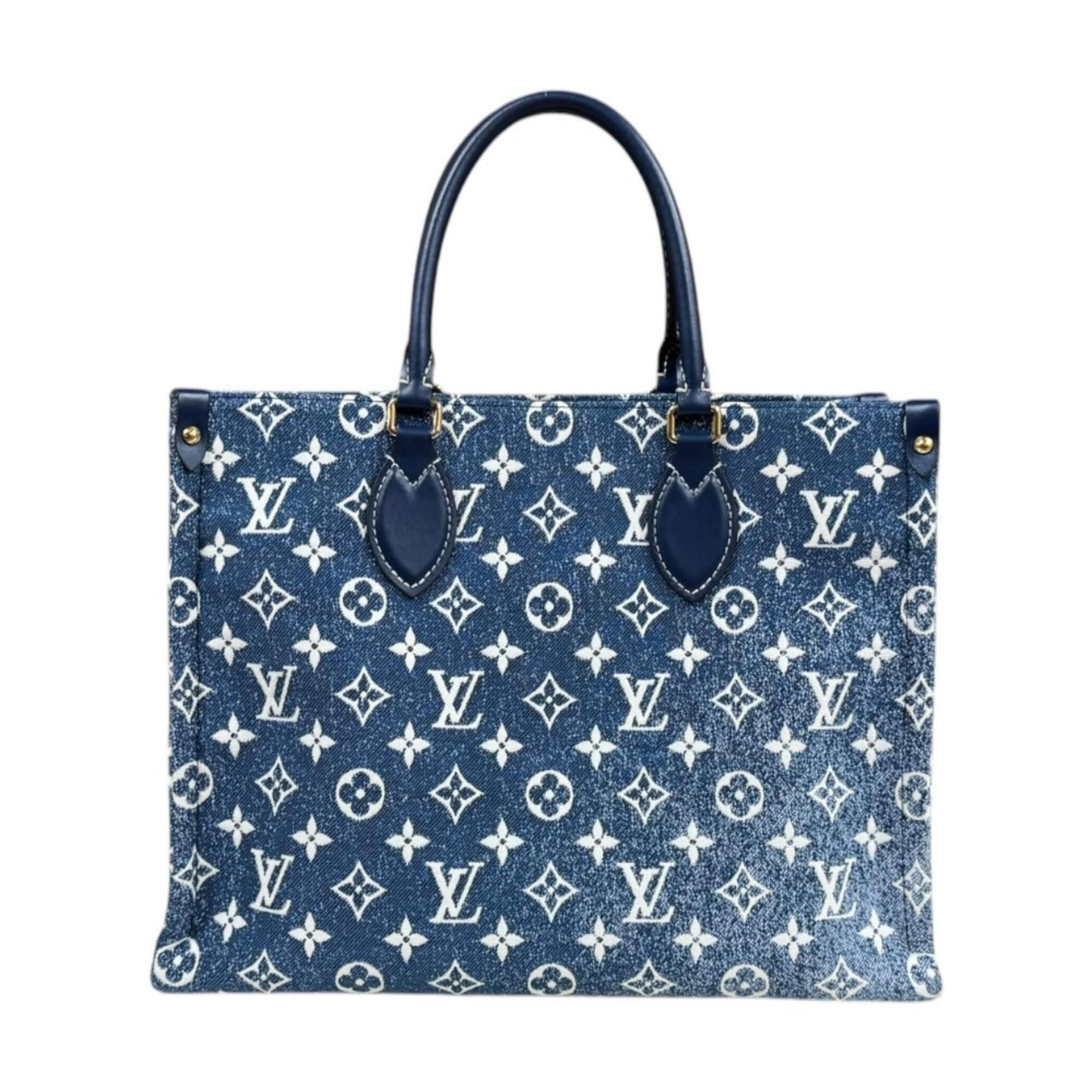 Louis Vuitton Louis Vuitton OnTheGo MM Monogram Jacquard Denim Shoulder Bag, M59608, Blue, Women's, 2-way Size ONE SIZE - 3 Thumbnail