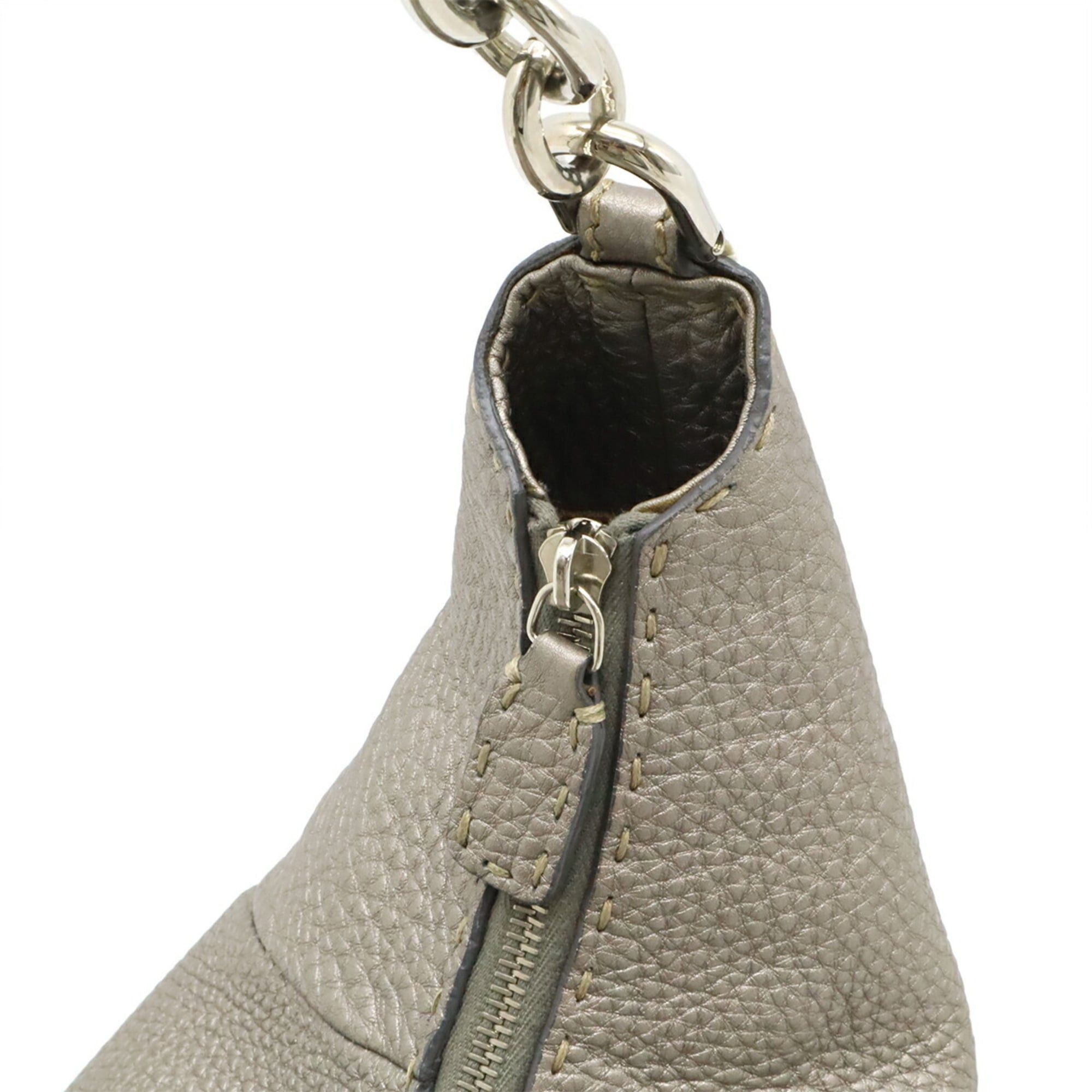 Fendi FENDI Selleria Shoulder Bag, Leather, Silver, 8BR618 Size ONE SIZE - 7 Thumbnail