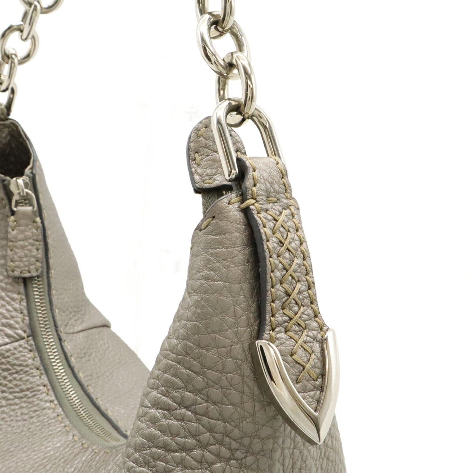 Fendi FENDI Selleria Shoulder Bag, Leather, Silver, 8BR618 Size ONE SIZE - 5 Thumbnail