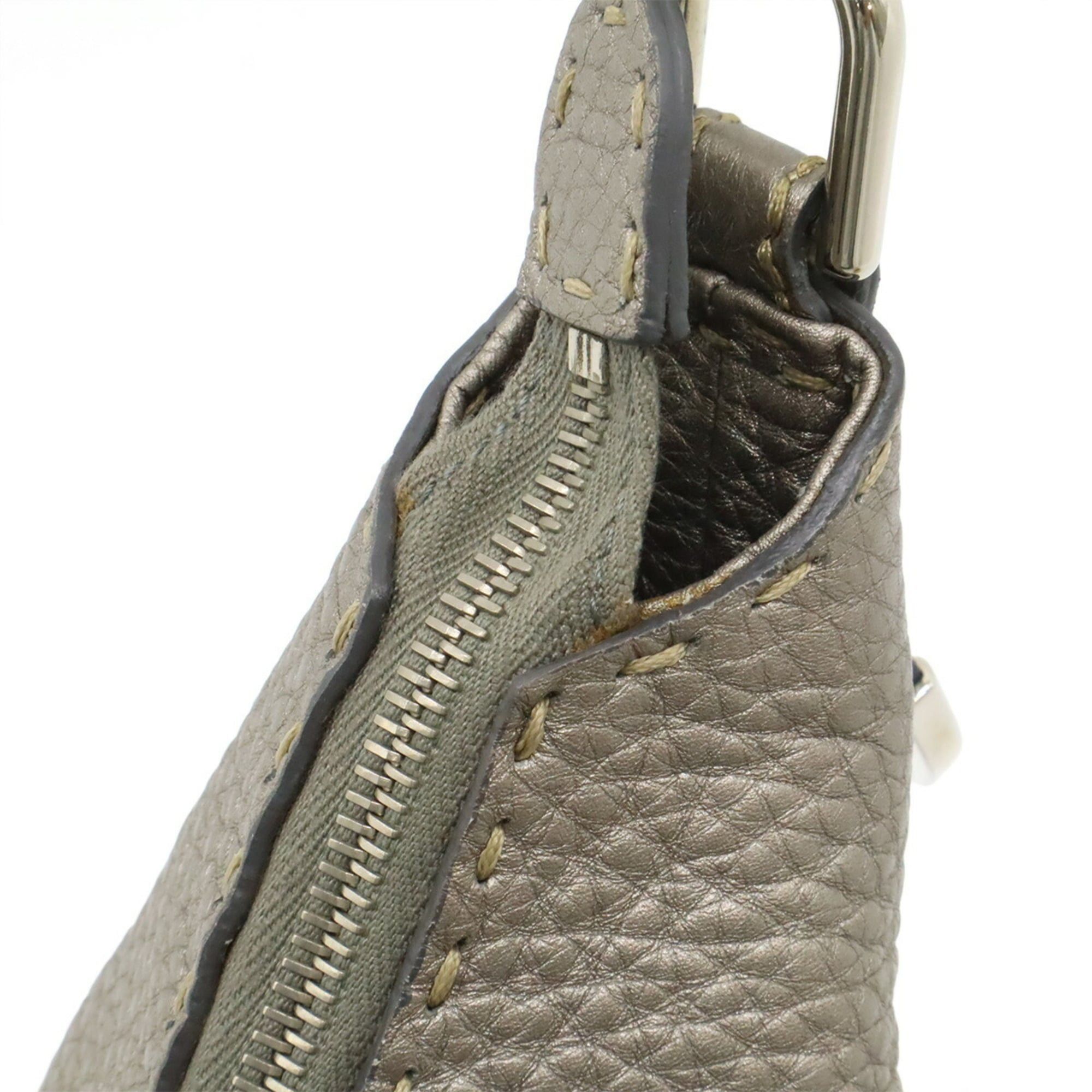 Fendi FENDI Selleria Shoulder Bag, Leather, Silver, 8BR618 Size ONE SIZE - 9 Thumbnail