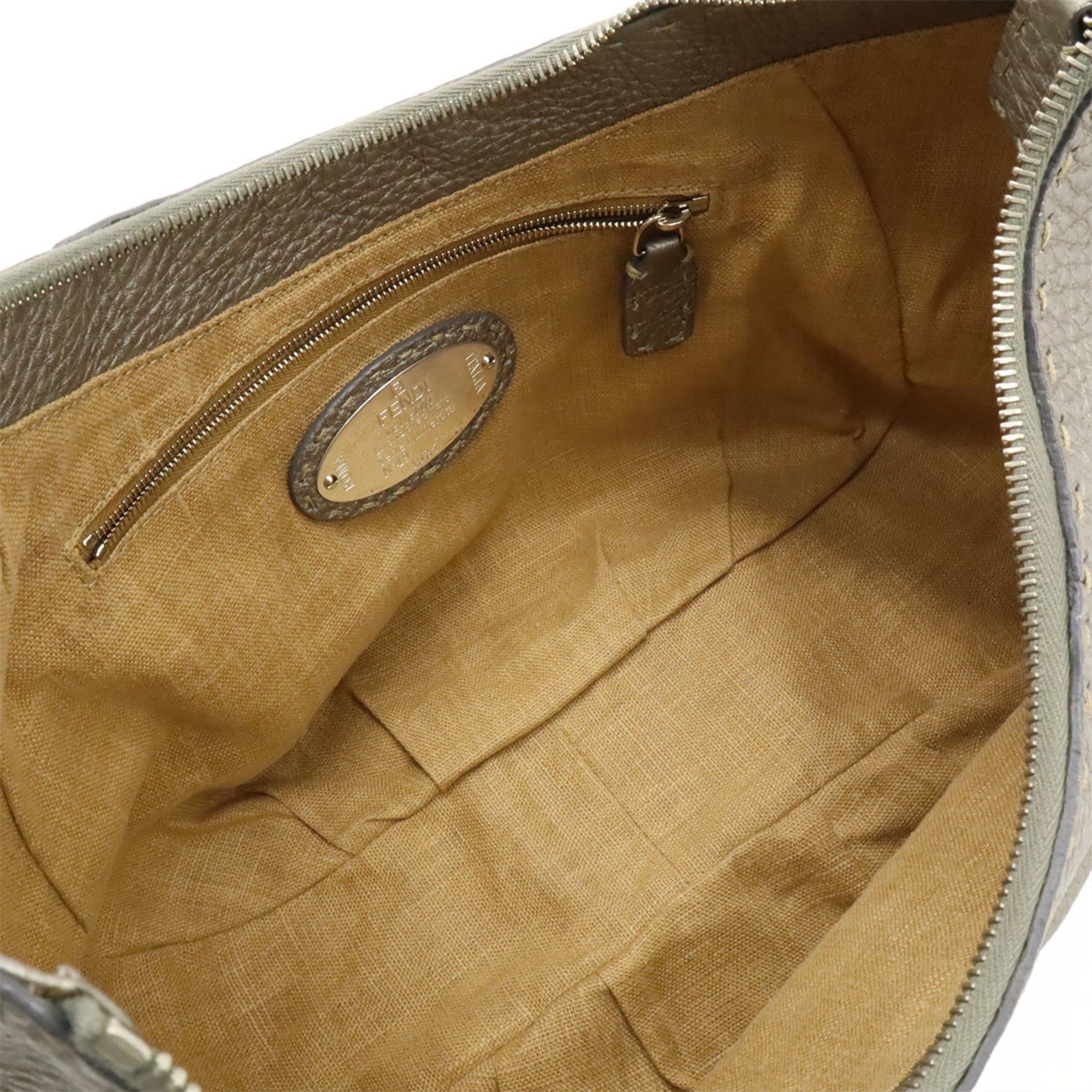 Fendi FENDI Selleria Shoulder Bag, Leather, Silver, 8BR618 Size ONE SIZE - 8 Thumbnail