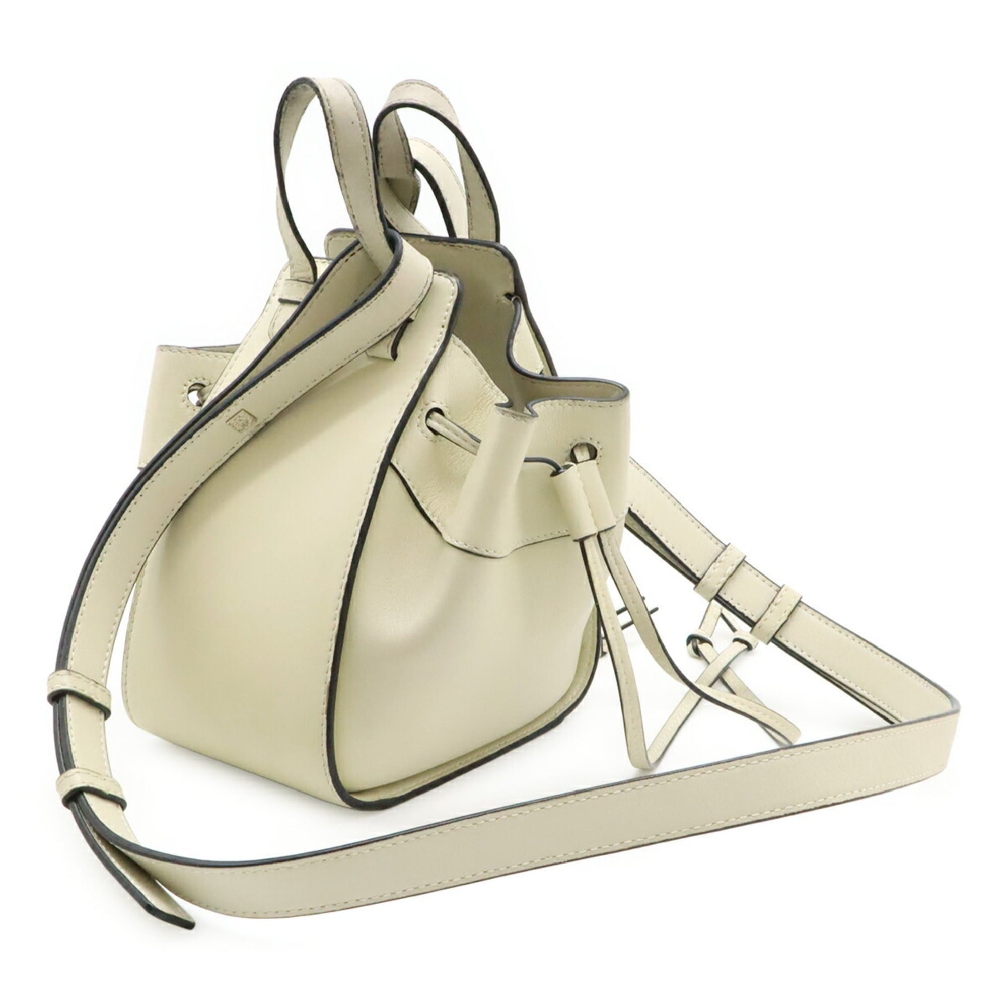 Loewe LOEWE Hammock Drawstring Handbag, Mini Handbag/Shoulder Bag, Leather, Ivory White, A538V07X15 Size ONE SIZE - 3 Thumbnail
