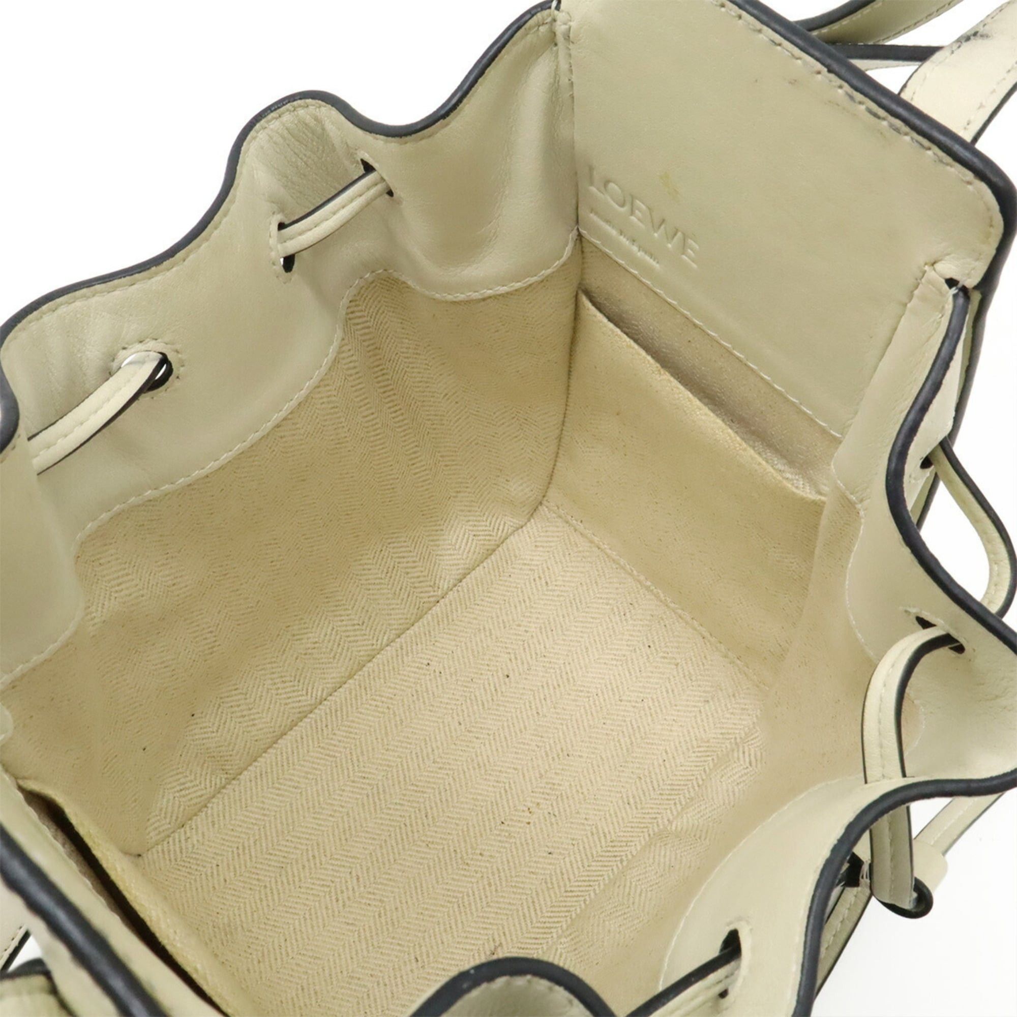 Loewe LOEWE Hammock Drawstring Handbag, Mini Handbag/Shoulder Bag, Leather, Ivory White, A538V07X15 Size ONE SIZE - 8 Thumbnail