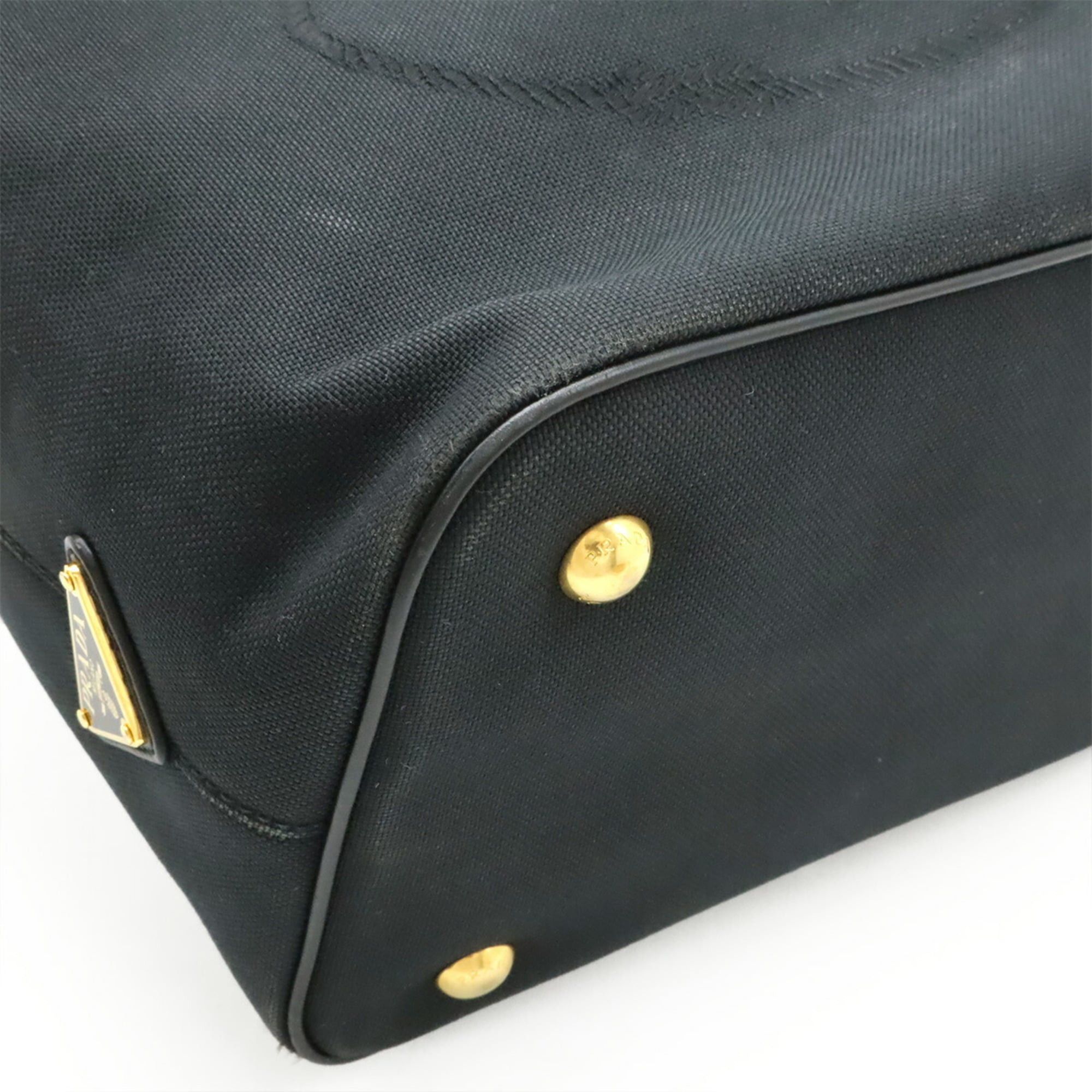 Prada PRADA Jacquard Handbag Tote Shoulder Bag Canvas Leather NERO Black 1BA579 Size ONE SIZE - 4 Thumbnail