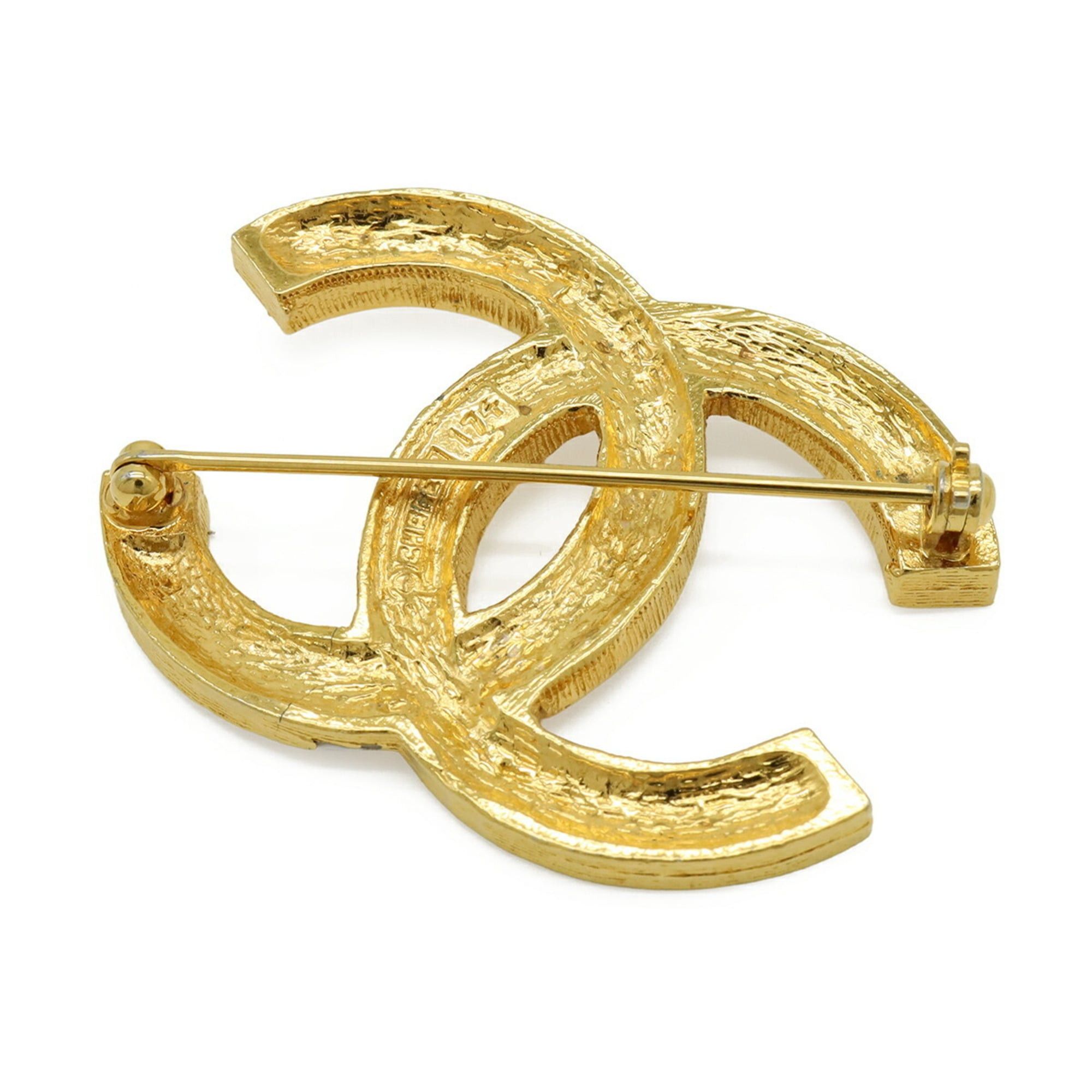 Chanel CHANEL Coco Mark Large Rhinestone Brooch GP Gold Size ONE SIZE - 3 Thumbnail