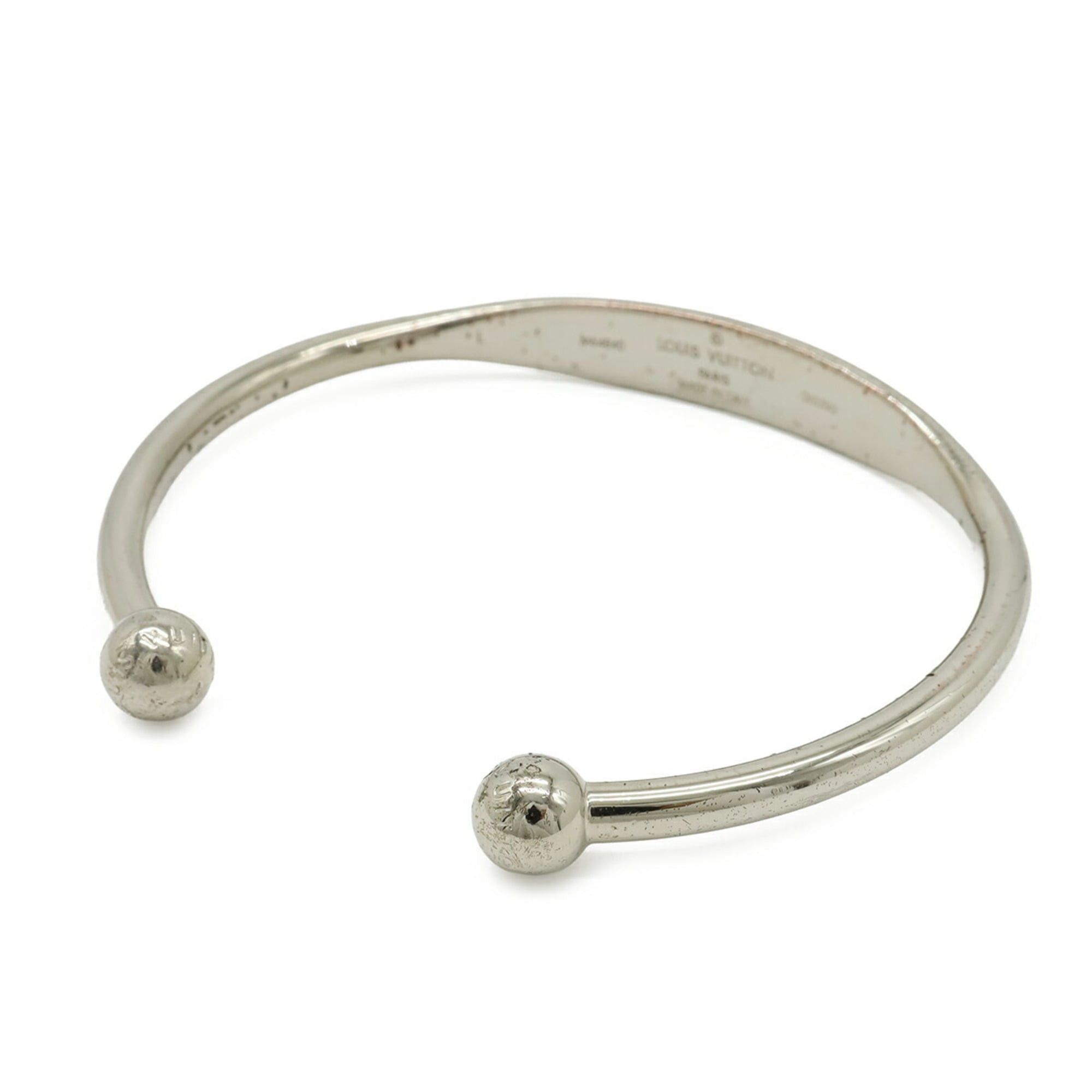 Louis Vuitton Louis Vuitton Jonc Monogram Bracelet Bangle Metal Silver L Size M64840 Size ONE SIZE - 3 Thumbnail
