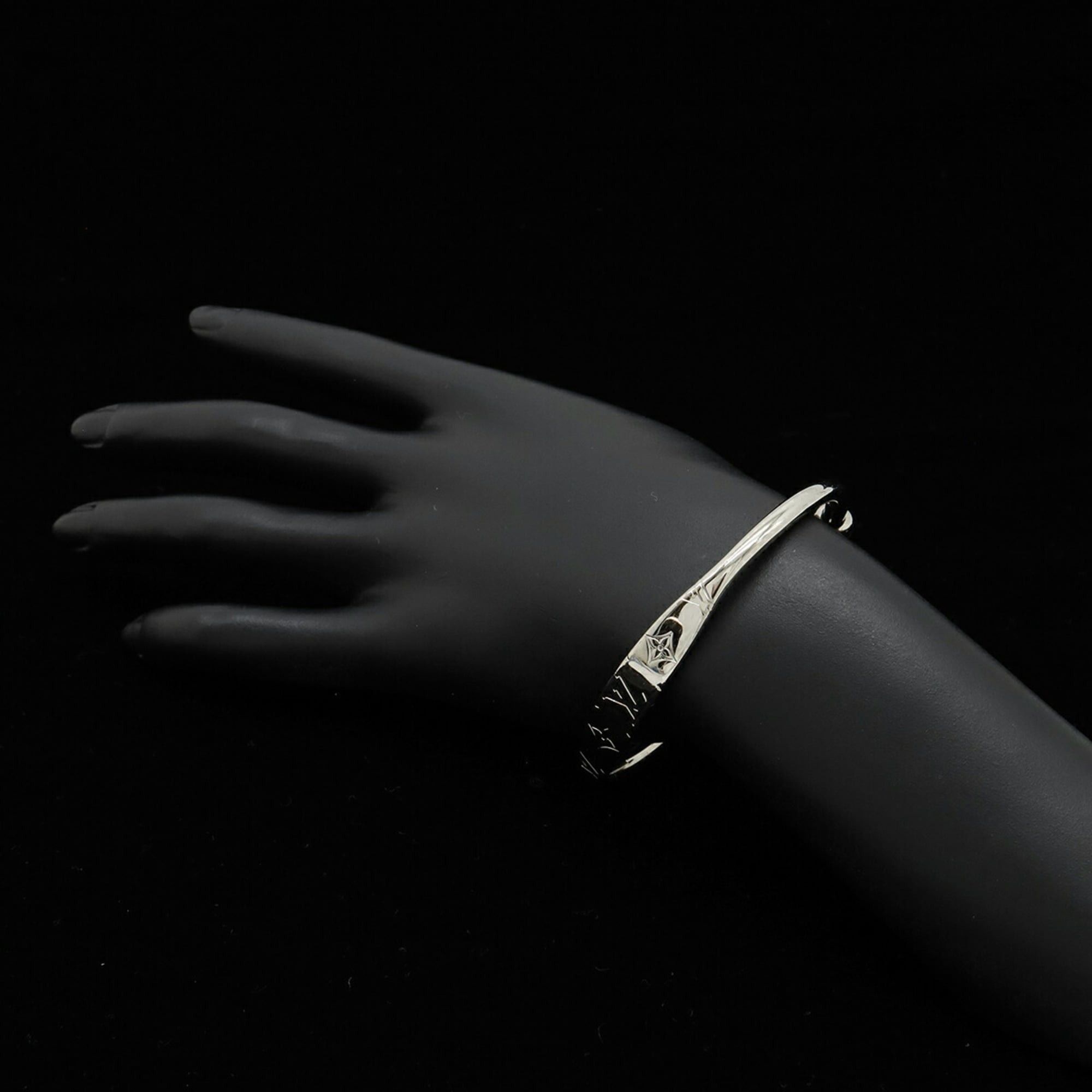 Louis Vuitton Louis Vuitton Jonc Monogram Bracelet Bangle Metal Silver L Size M64840 Size ONE SIZE - 7 Thumbnail