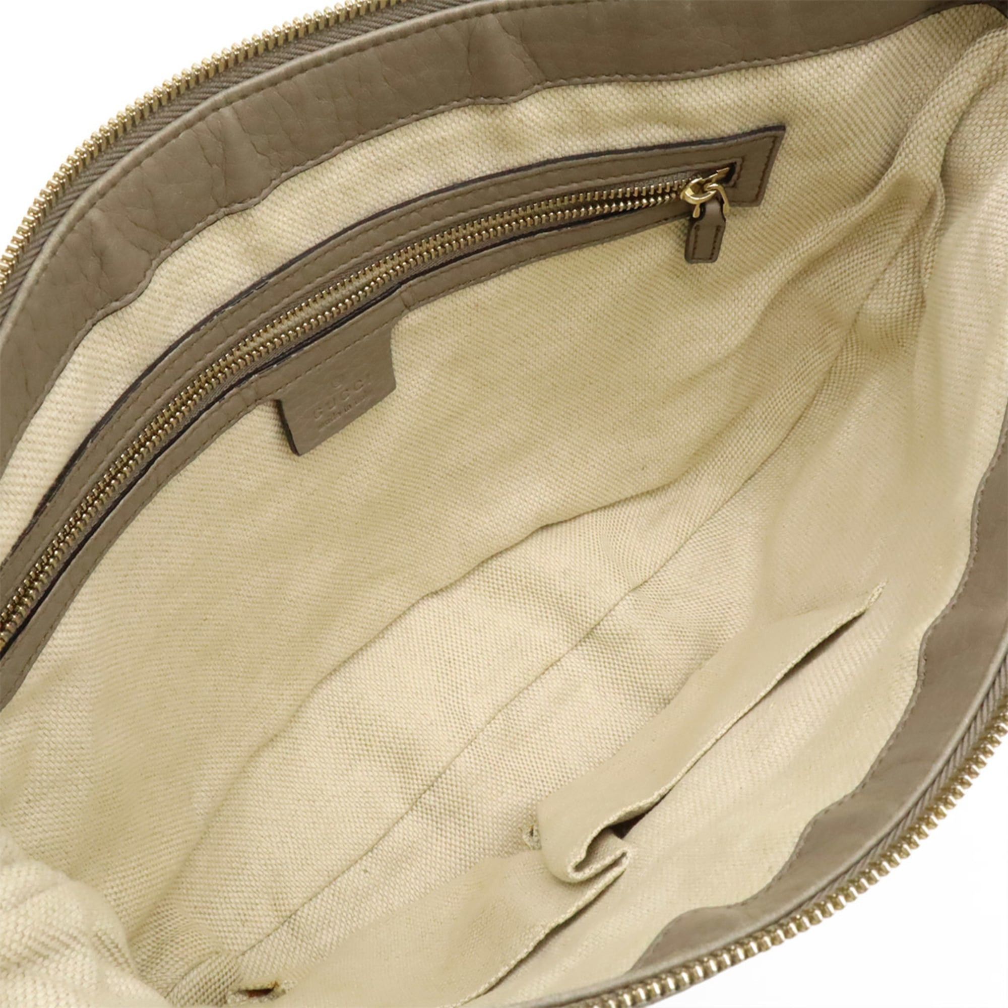 Gucci GUCCI Soho Interlocking G Tassel Shoulder Bag, Leather, Greige, 308361 Size ONE SIZE - 8 Thumbnail