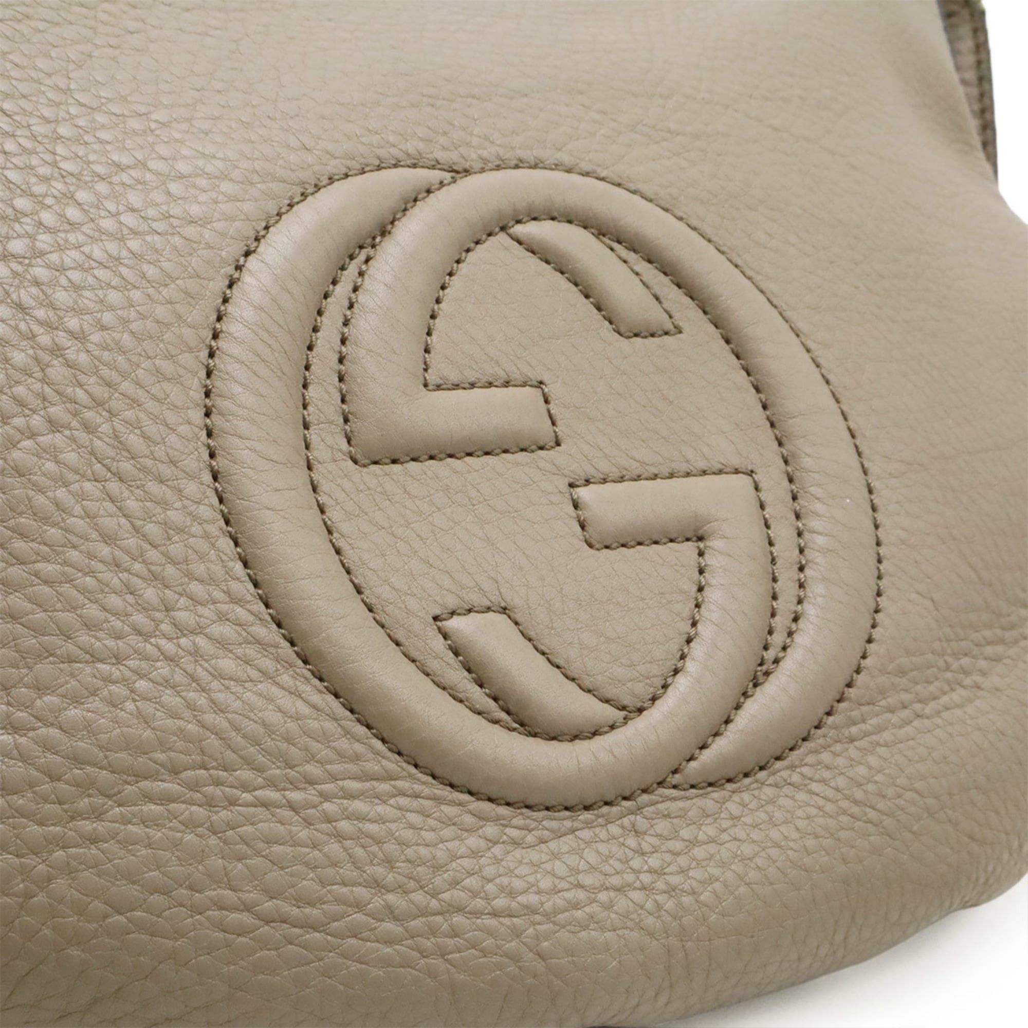 Gucci GUCCI Soho Interlocking G Tassel Shoulder Bag, Leather, Greige, 308361 Size ONE SIZE - 10 Thumbnail