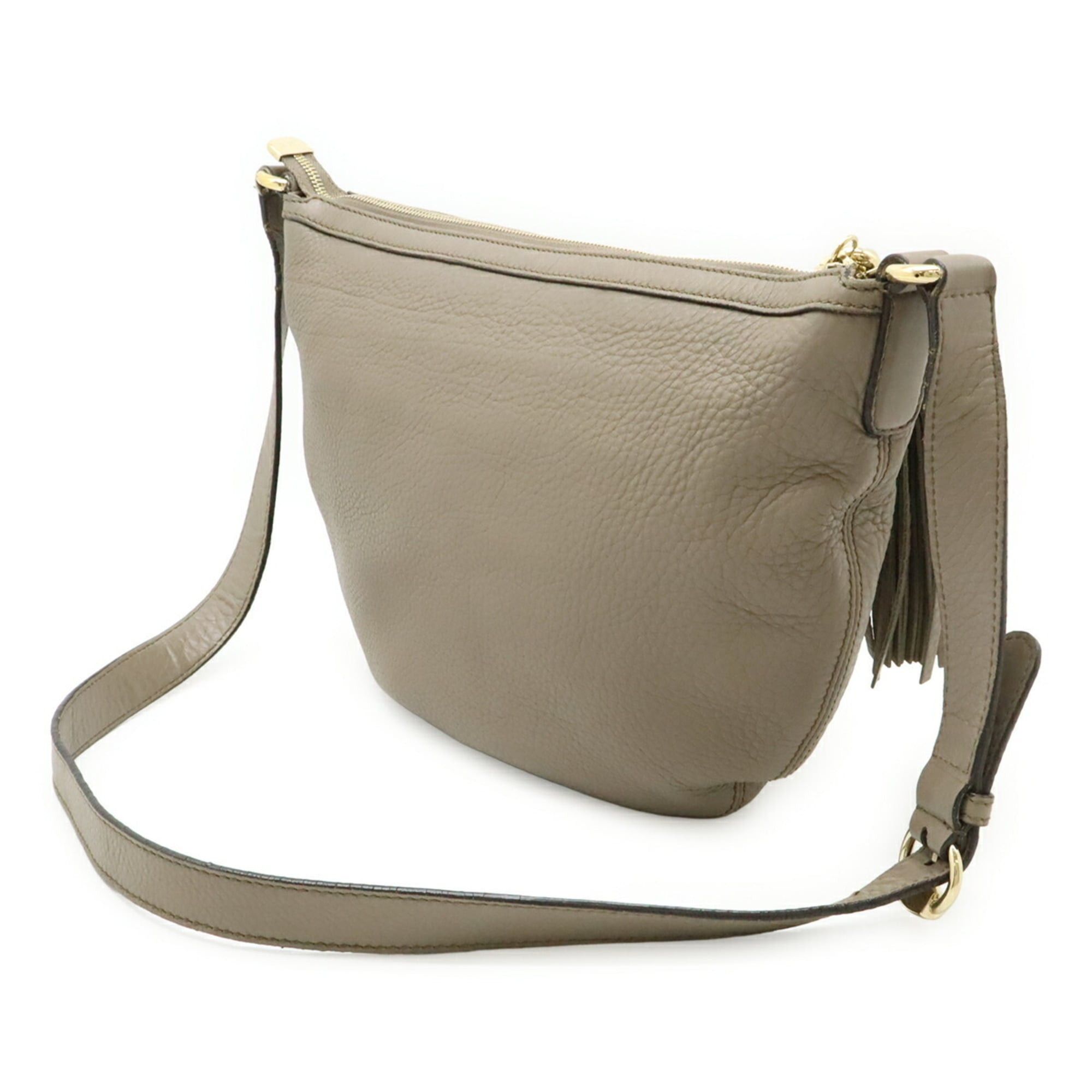 Gucci GUCCI Soho Interlocking G Tassel Shoulder Bag, Leather, Greige, 308361 Size ONE SIZE - 3 Thumbnail