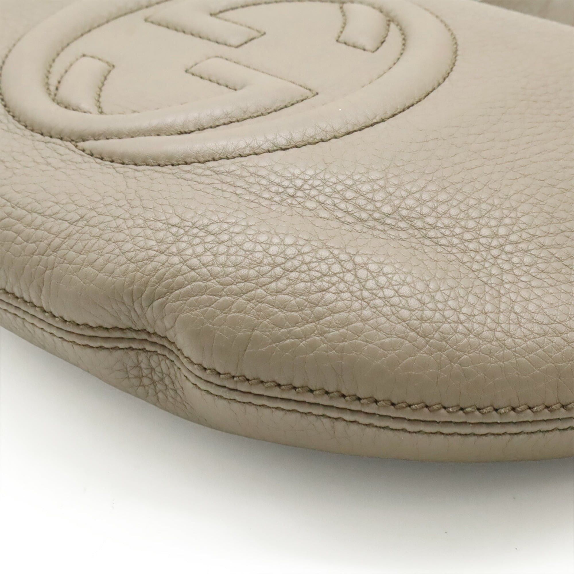 Gucci GUCCI Soho Interlocking G Tassel Shoulder Bag, Leather, Greige, 308361 Size ONE SIZE - 4 Thumbnail